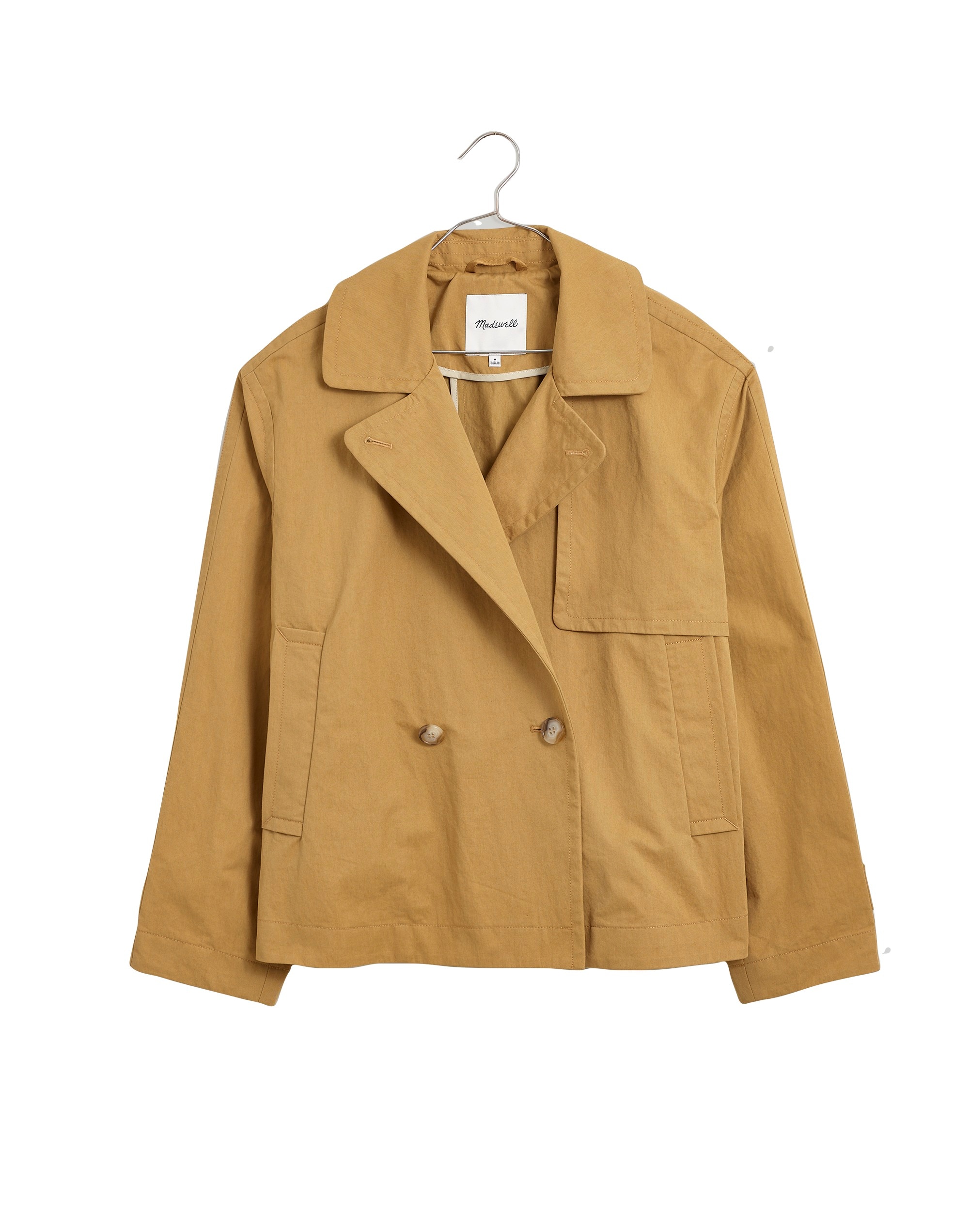 Double-Breasted Crop Trench Coat