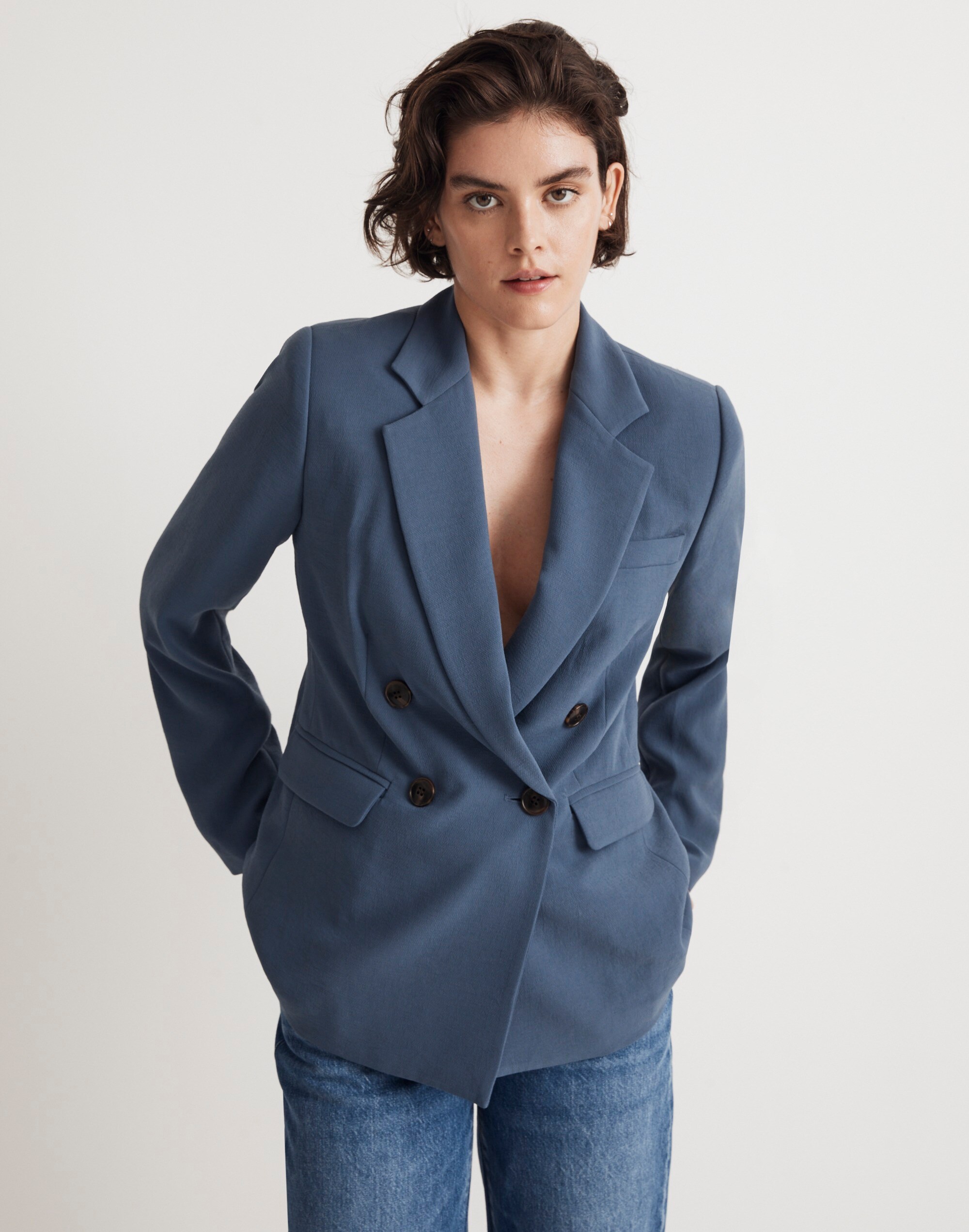 The Rosedale Blazer in Crepe in null image 4