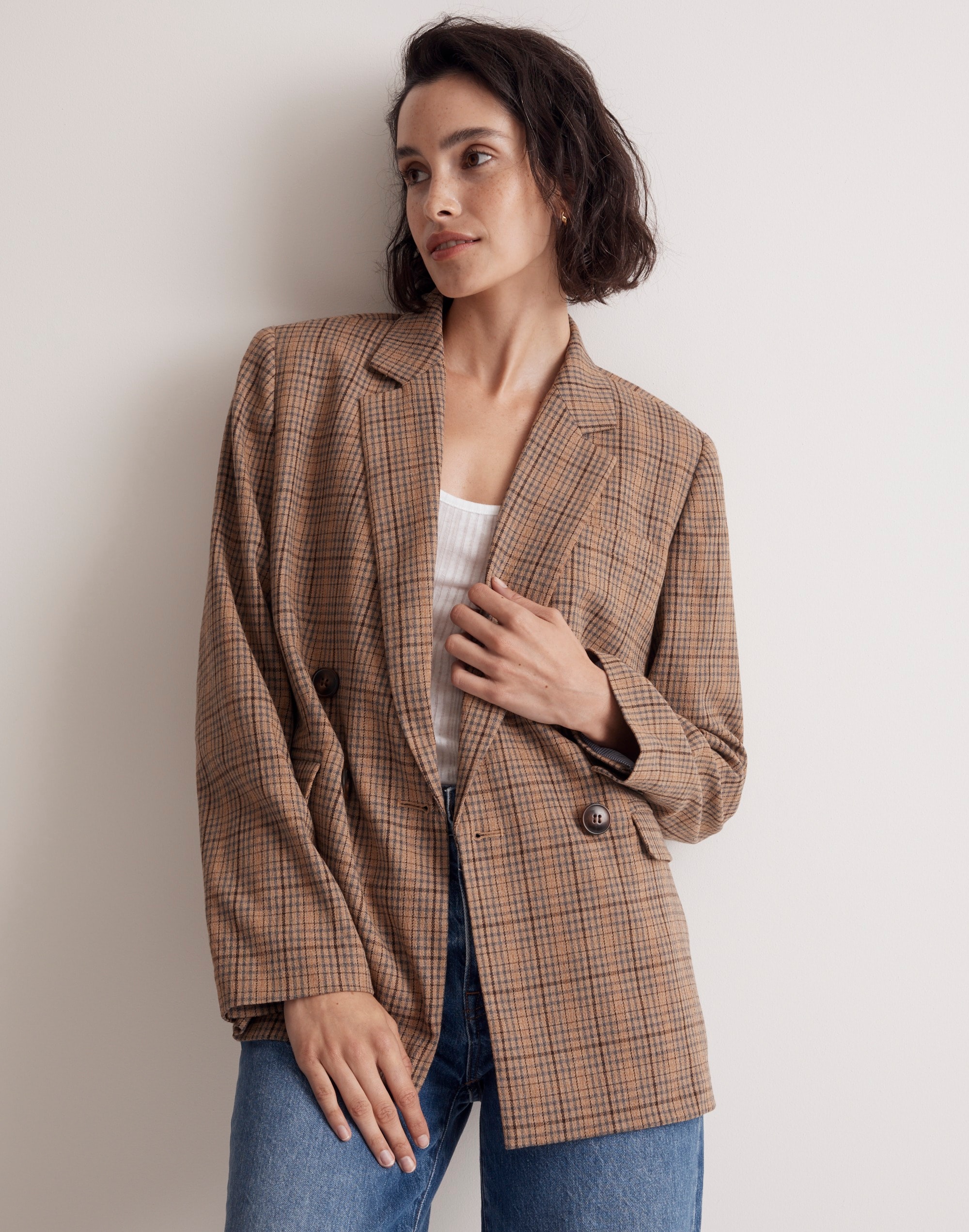the rosedale blazer in plaid