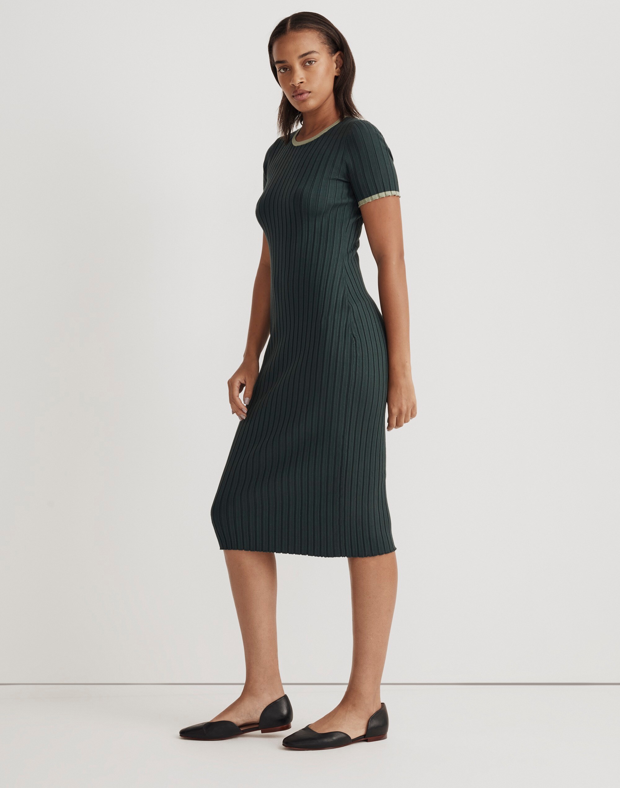 Ribbed Midi Sweater Dress