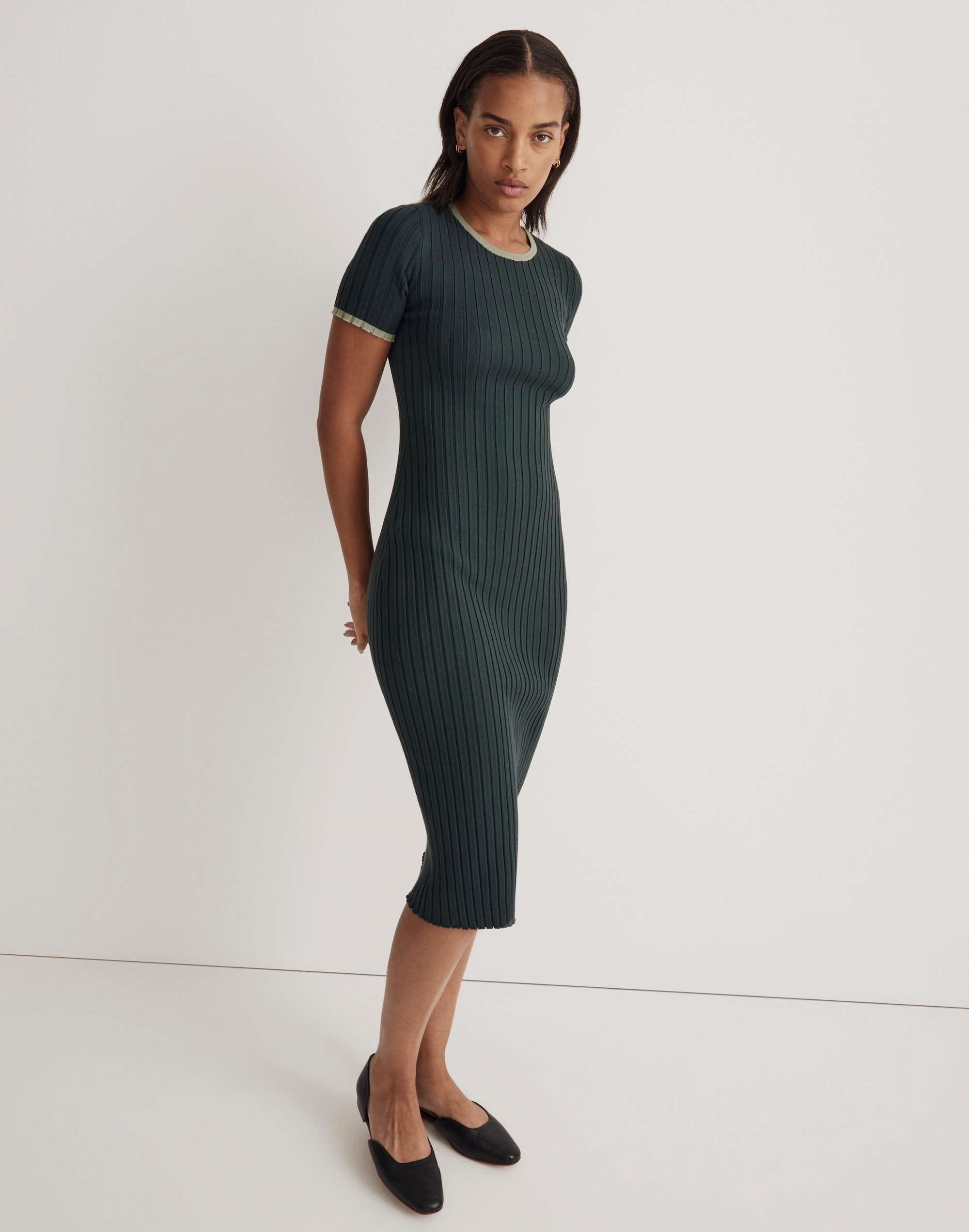 Ribbed Midi Sweater Dress