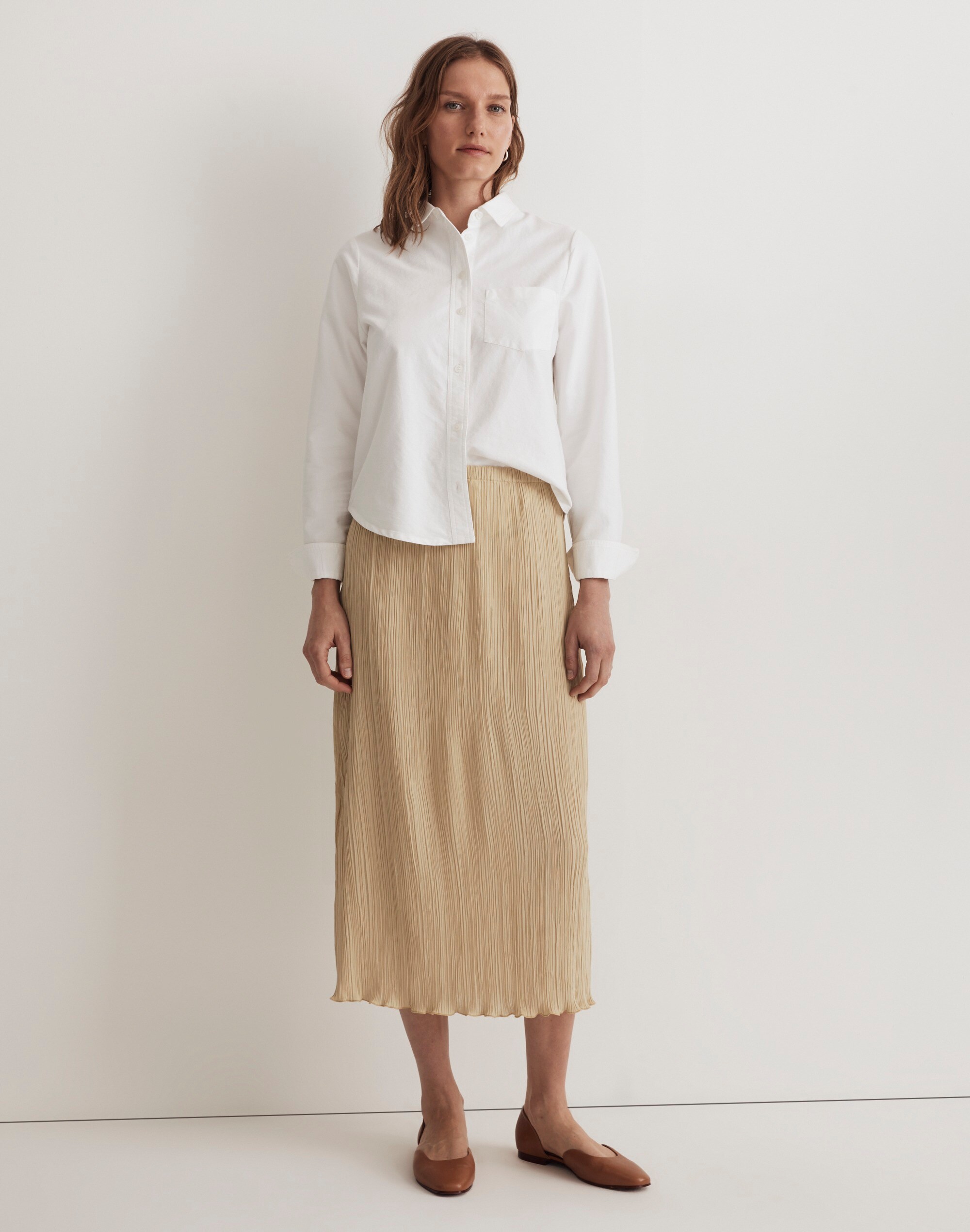 Plissé Midi Slip Skirt | Madewell