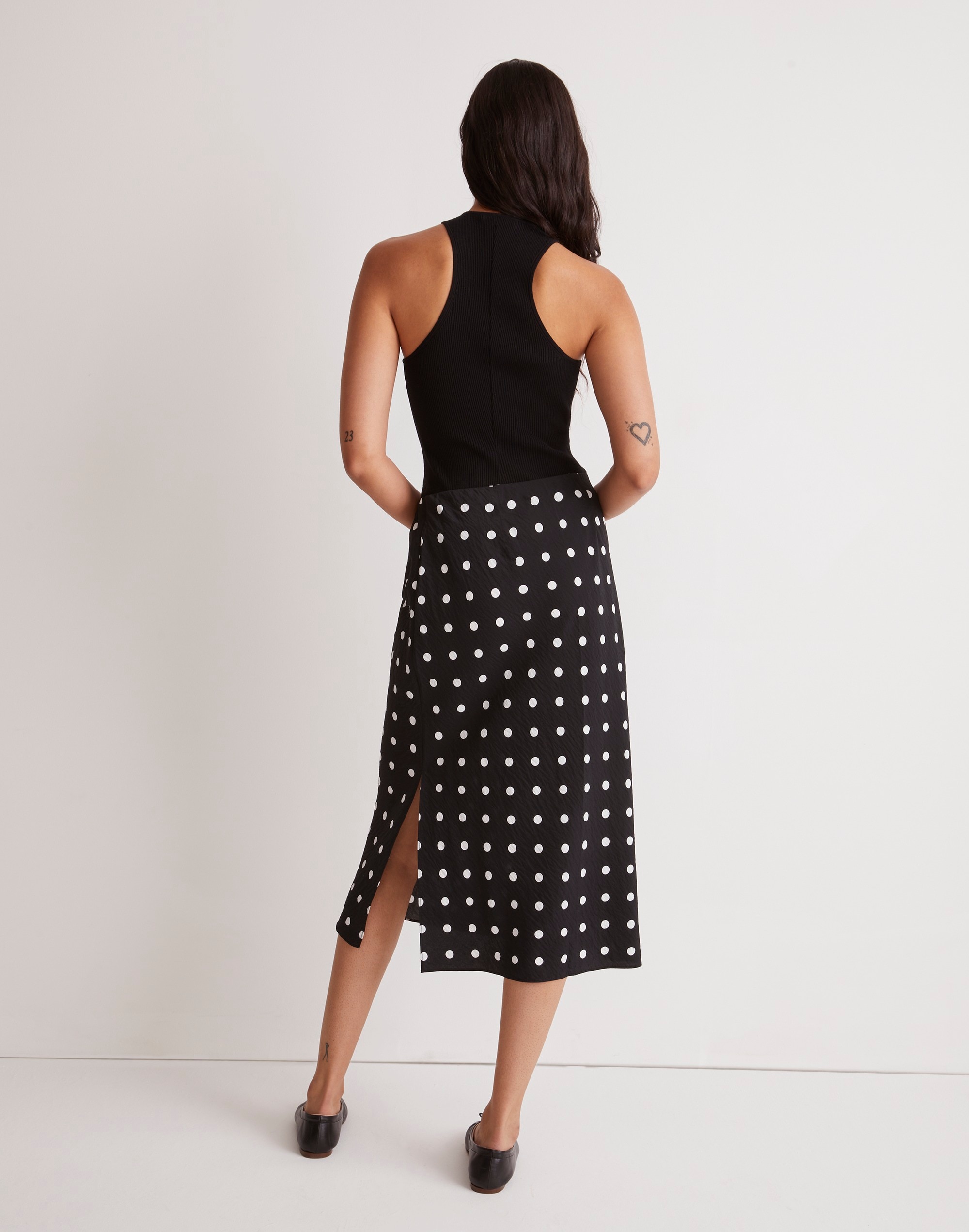 The Layton Midi Slip Skirt Polka Dot
