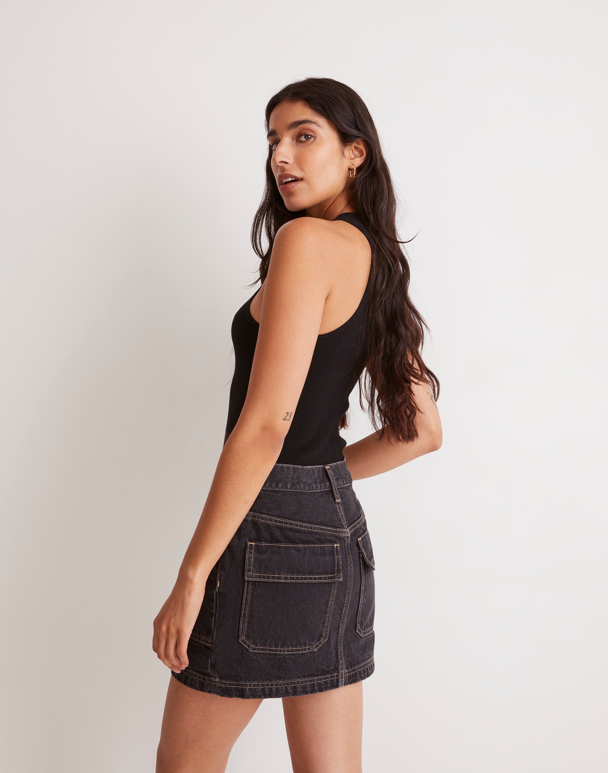 Denim Micro Mini Skirt in Amersfort Wash