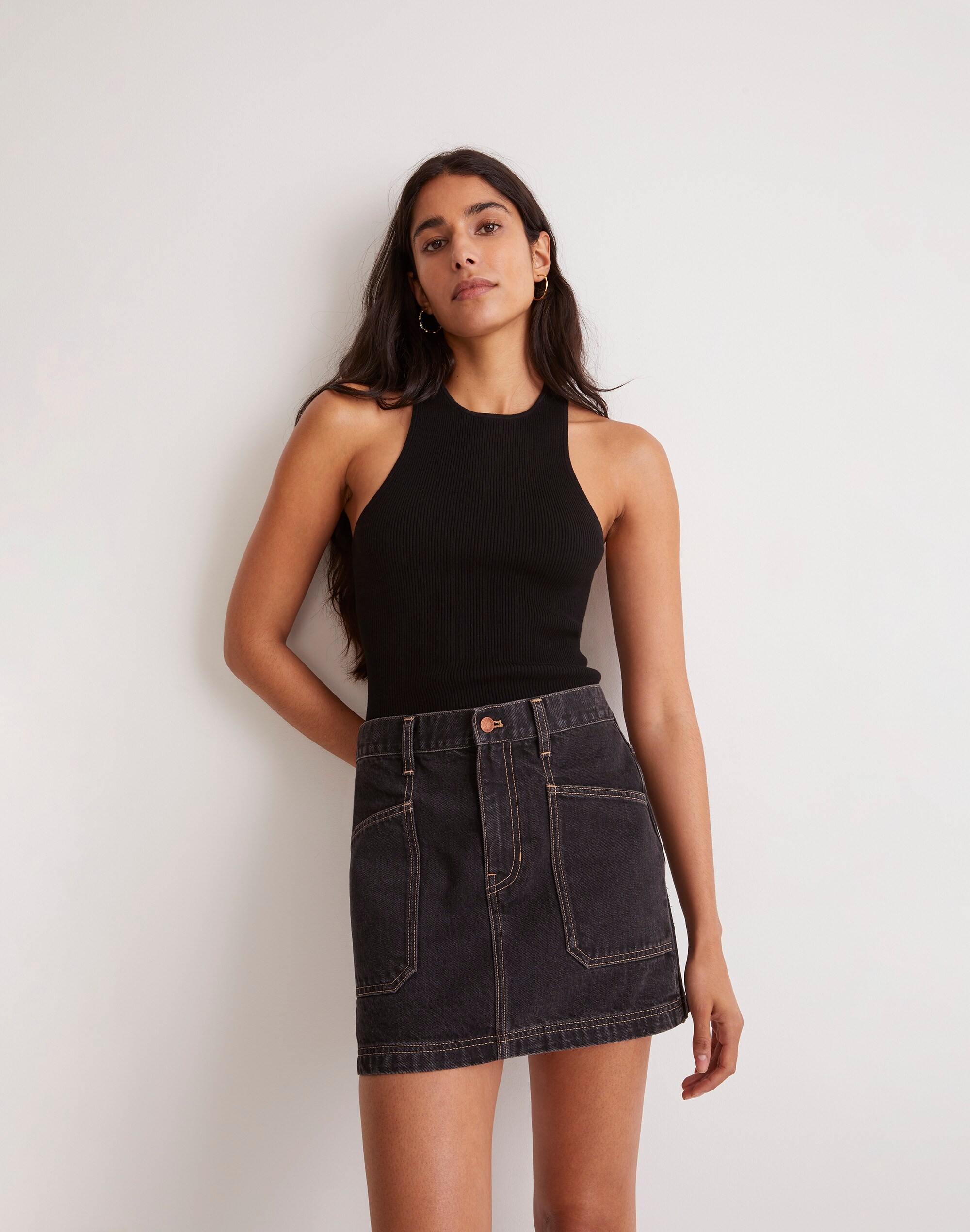Denim Micro Mini Skirt in Amersfort Wash
