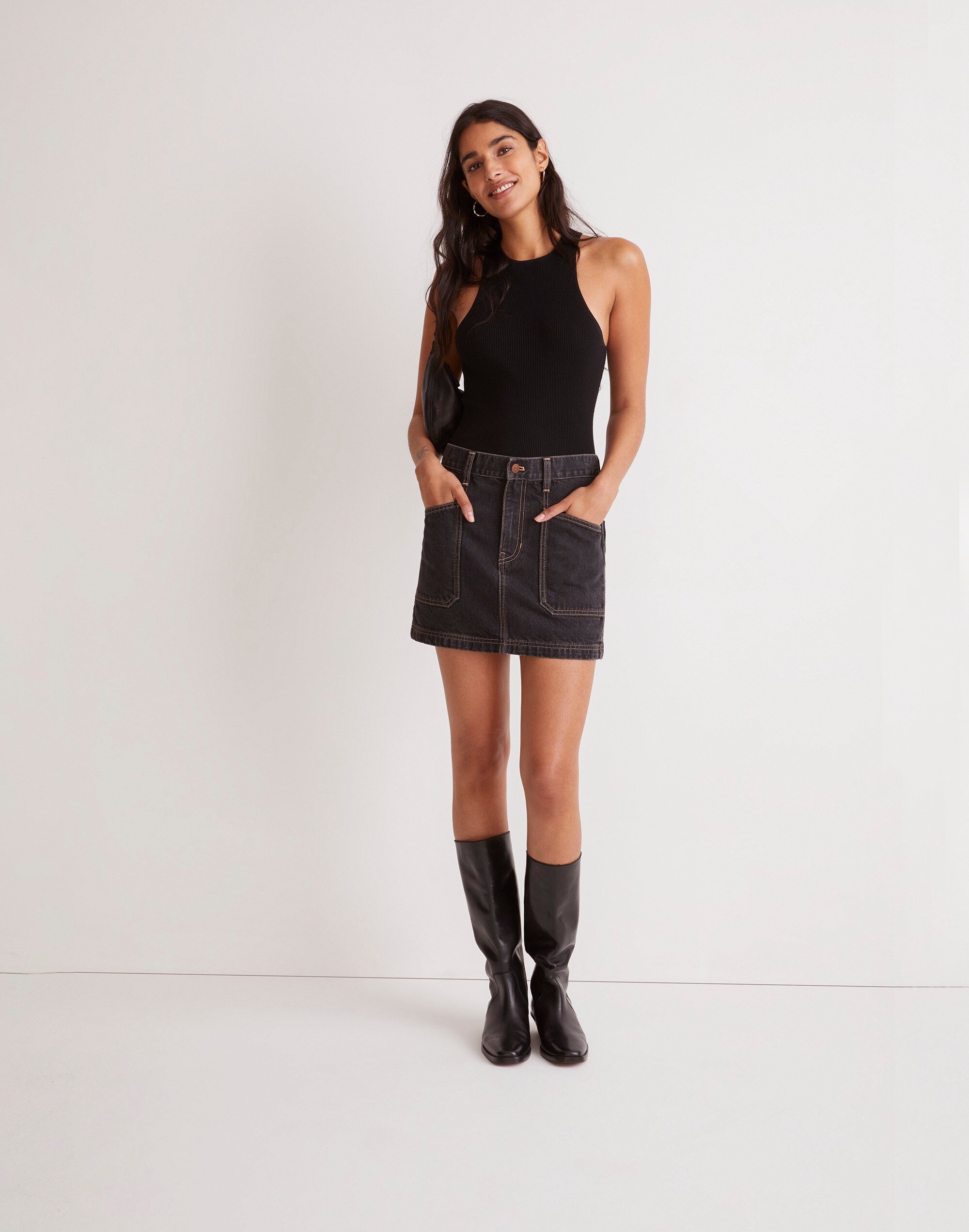 Denim Micro Mini Skirt in Amersfort Wash