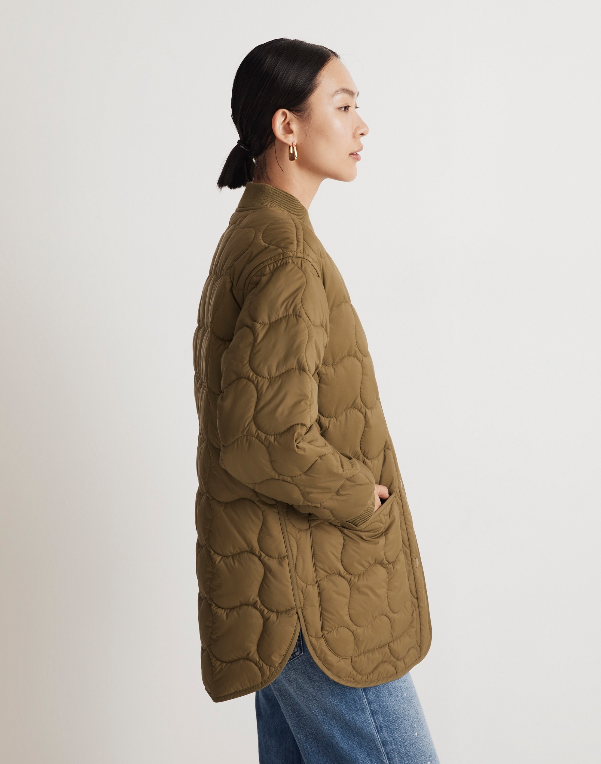 Quilted Oversized Bomber Jacket