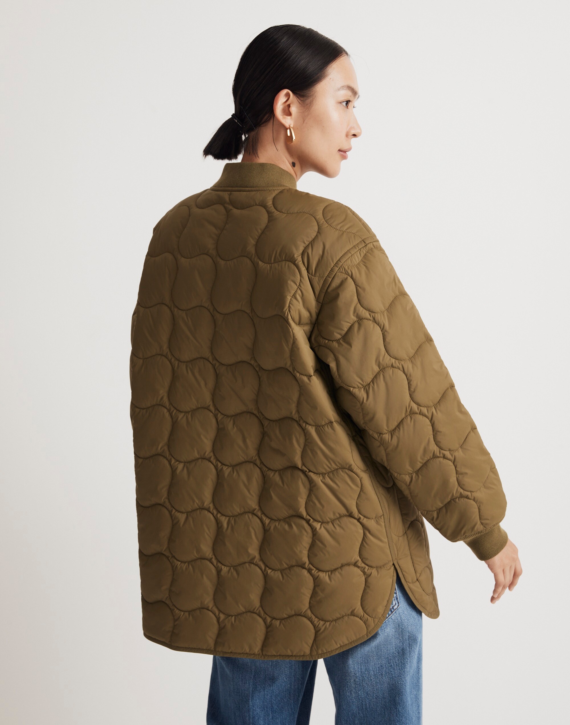 Quilted Oversized Bomber Jacket