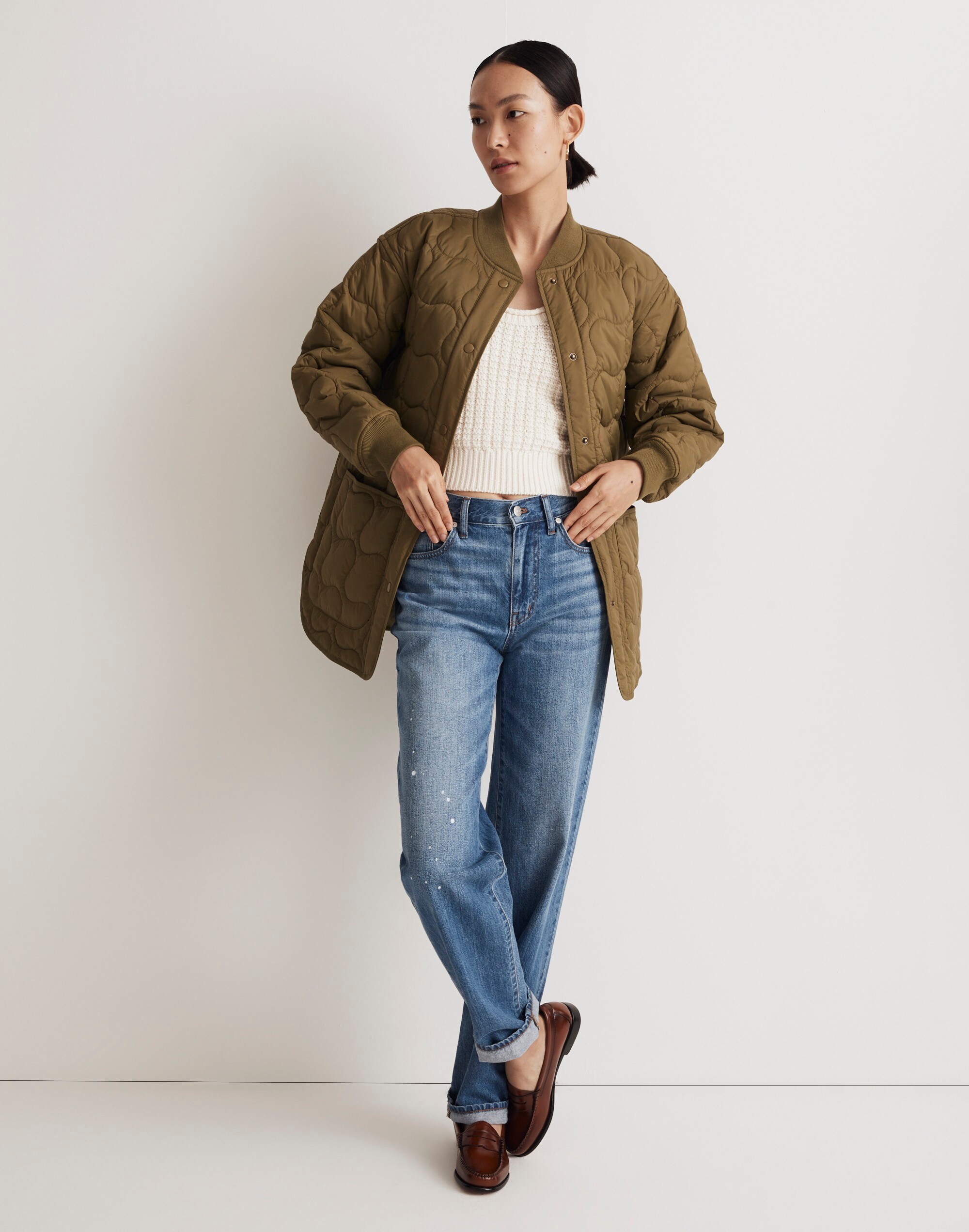 Quilted Oversized Bomber Jacket