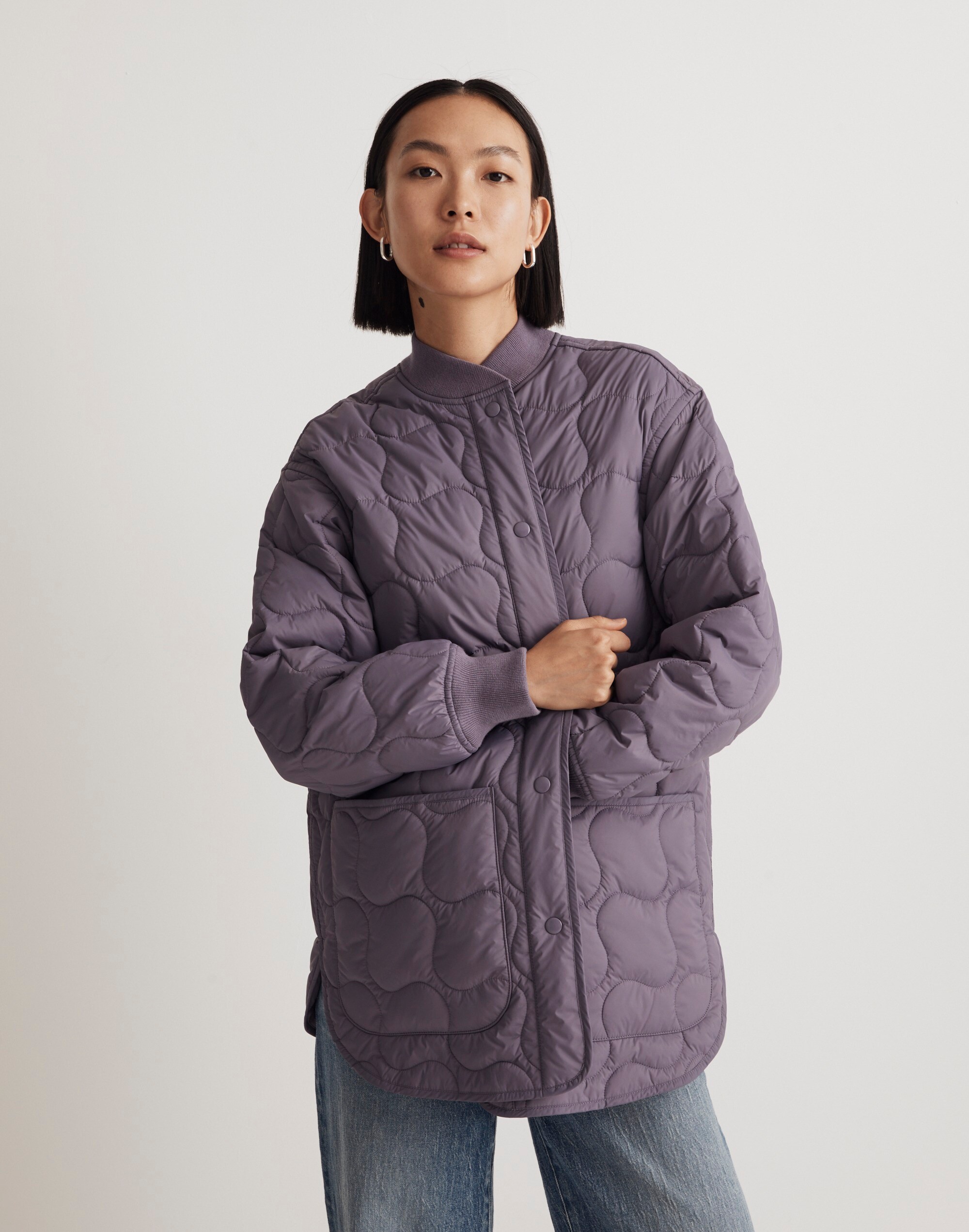 Quilted Oversized Bomber Jacket