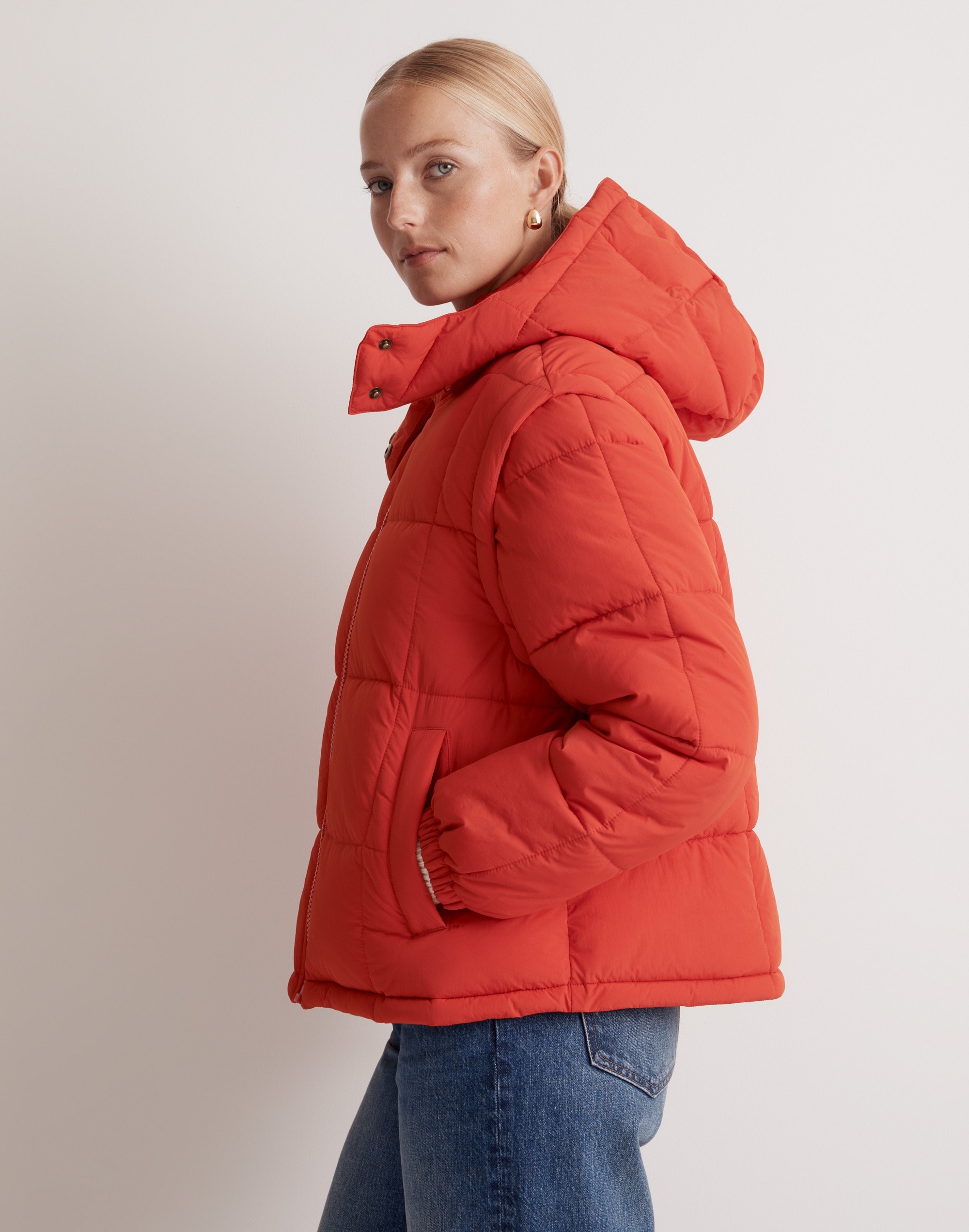 Modular Quilted Crop Puffer Jacket