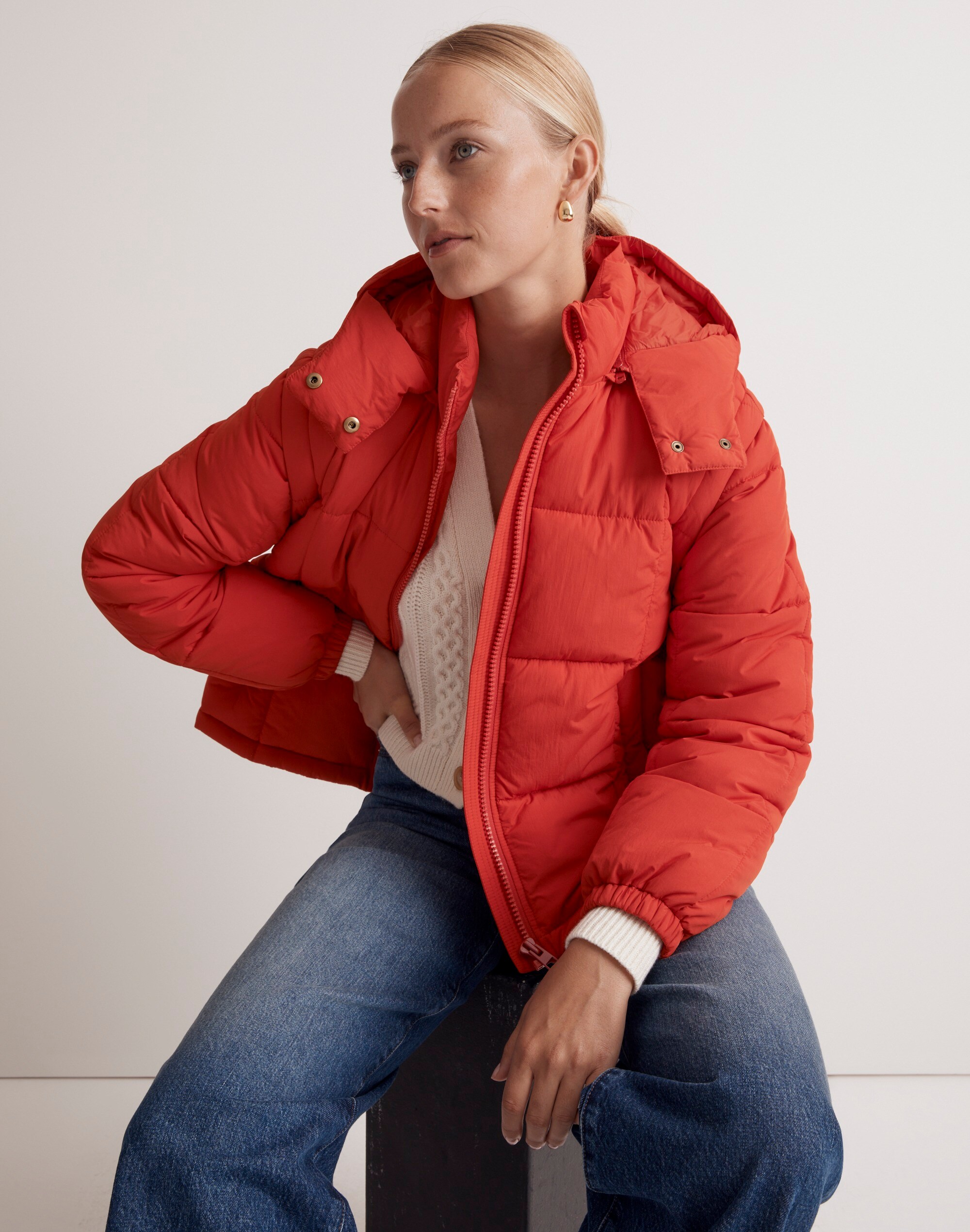 Modular Quilted Crop Puffer Jacket