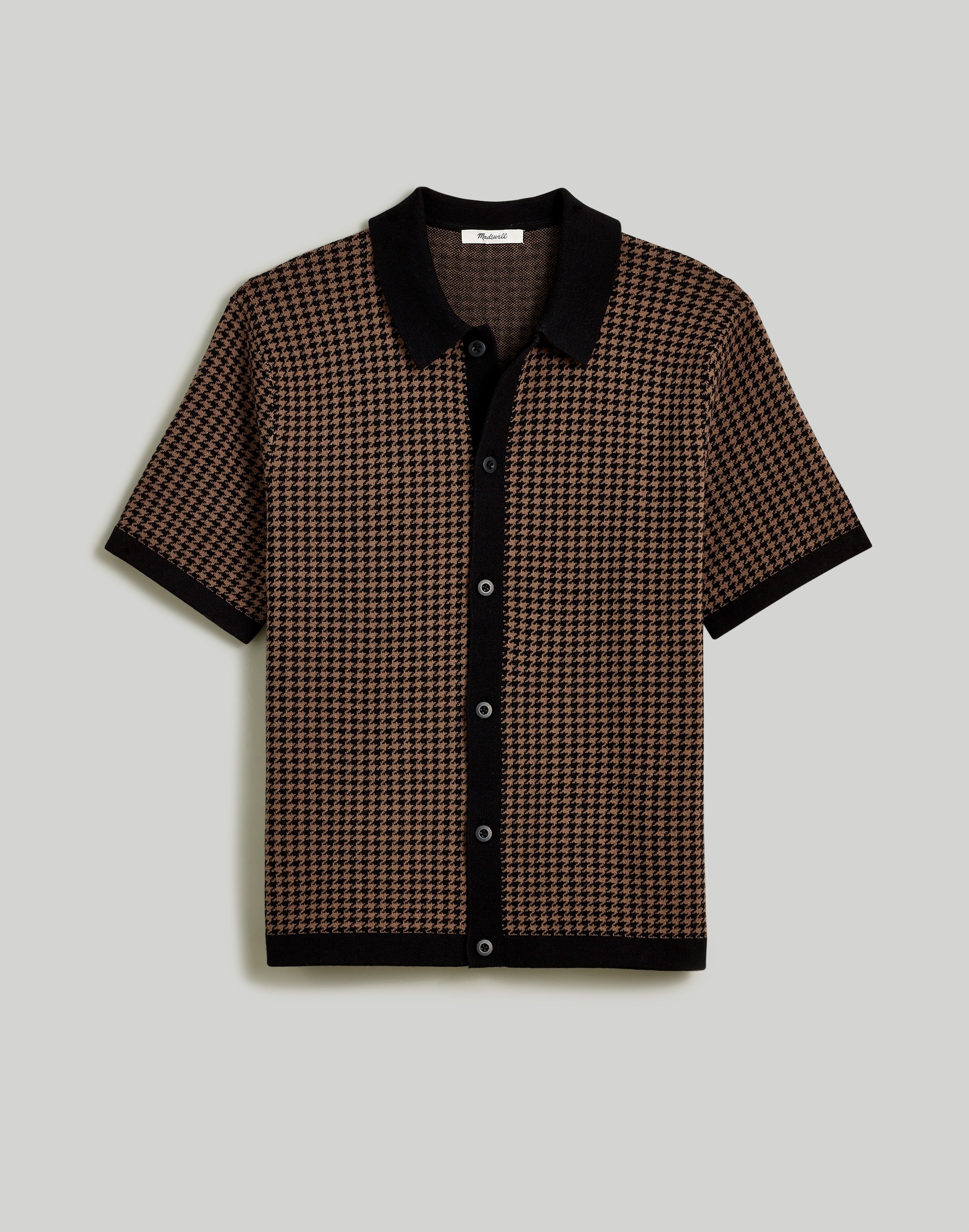 Button-Up Short-Sleeve Sweater Polo