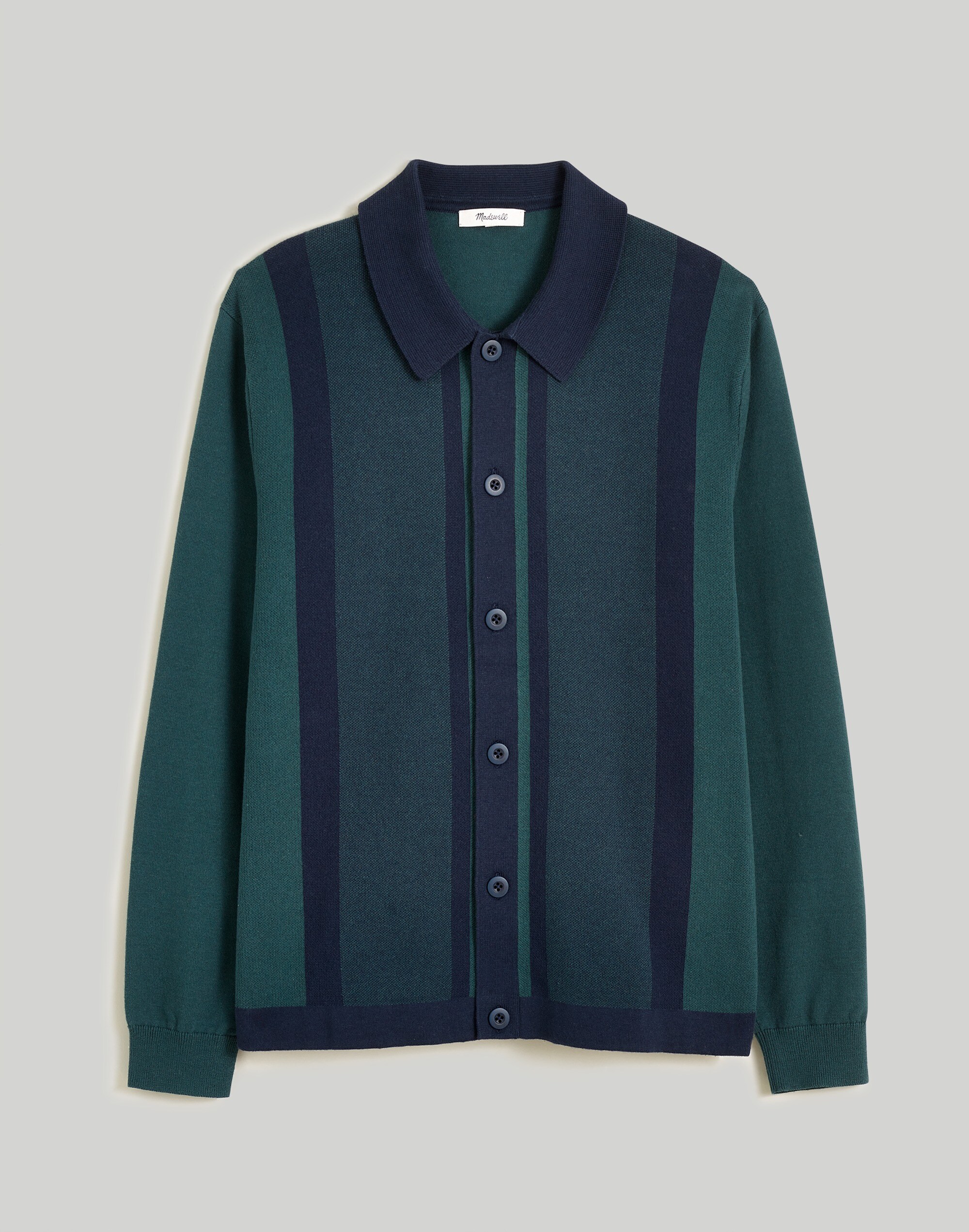 Button-Up Long-Sleeve Sweater Polo