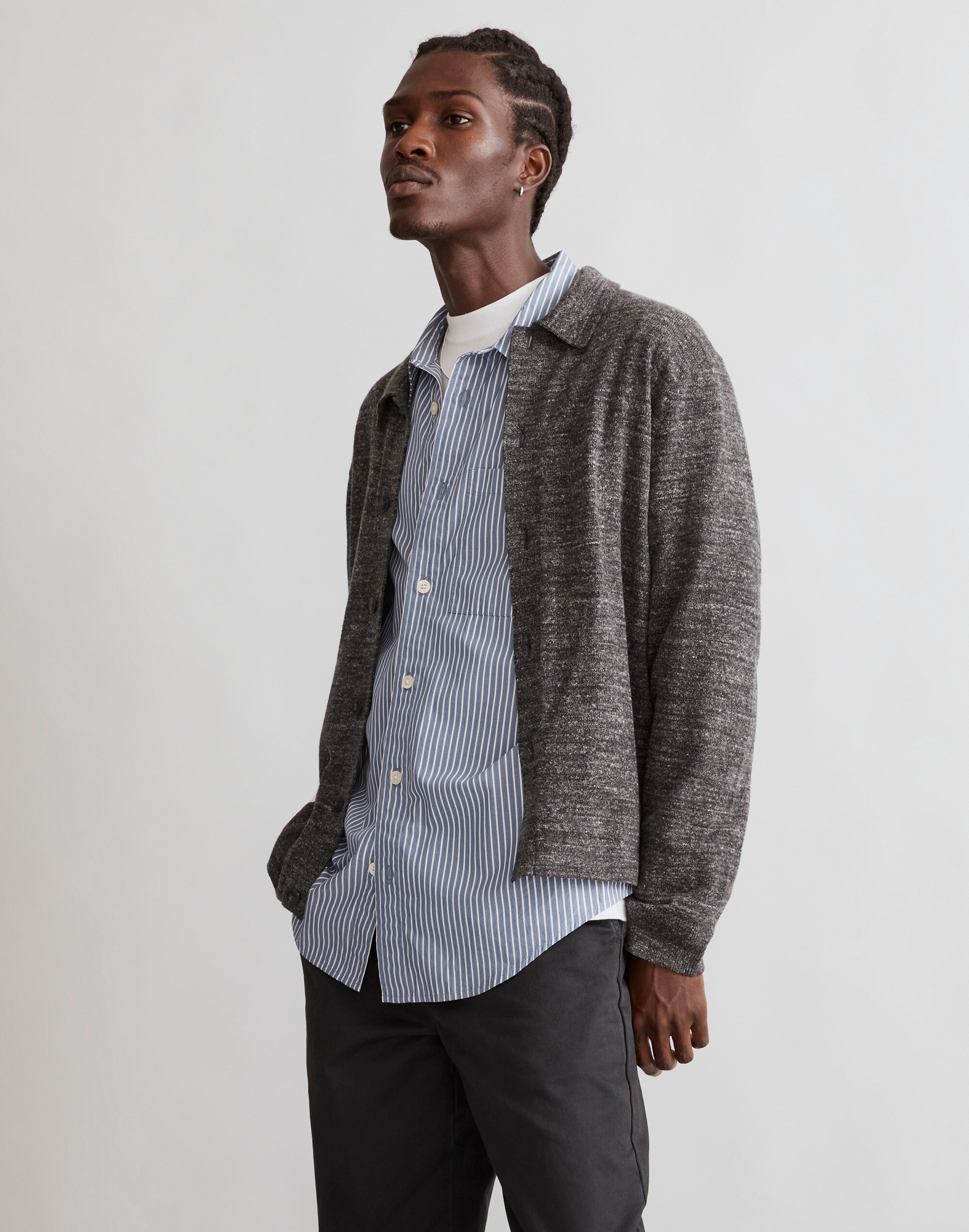 Button-Front Sweater-Jacket