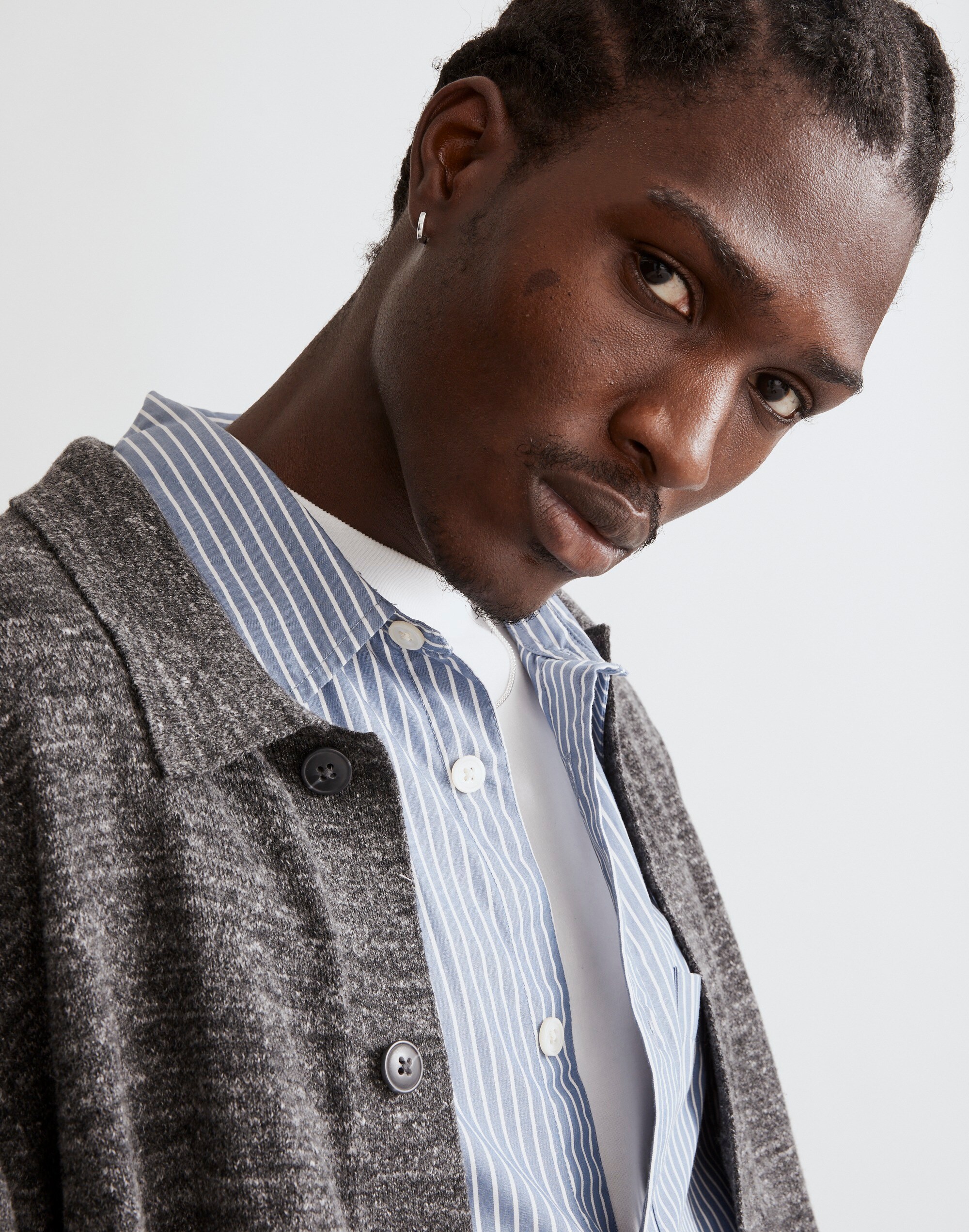 Button-Front Sweater-Jacket