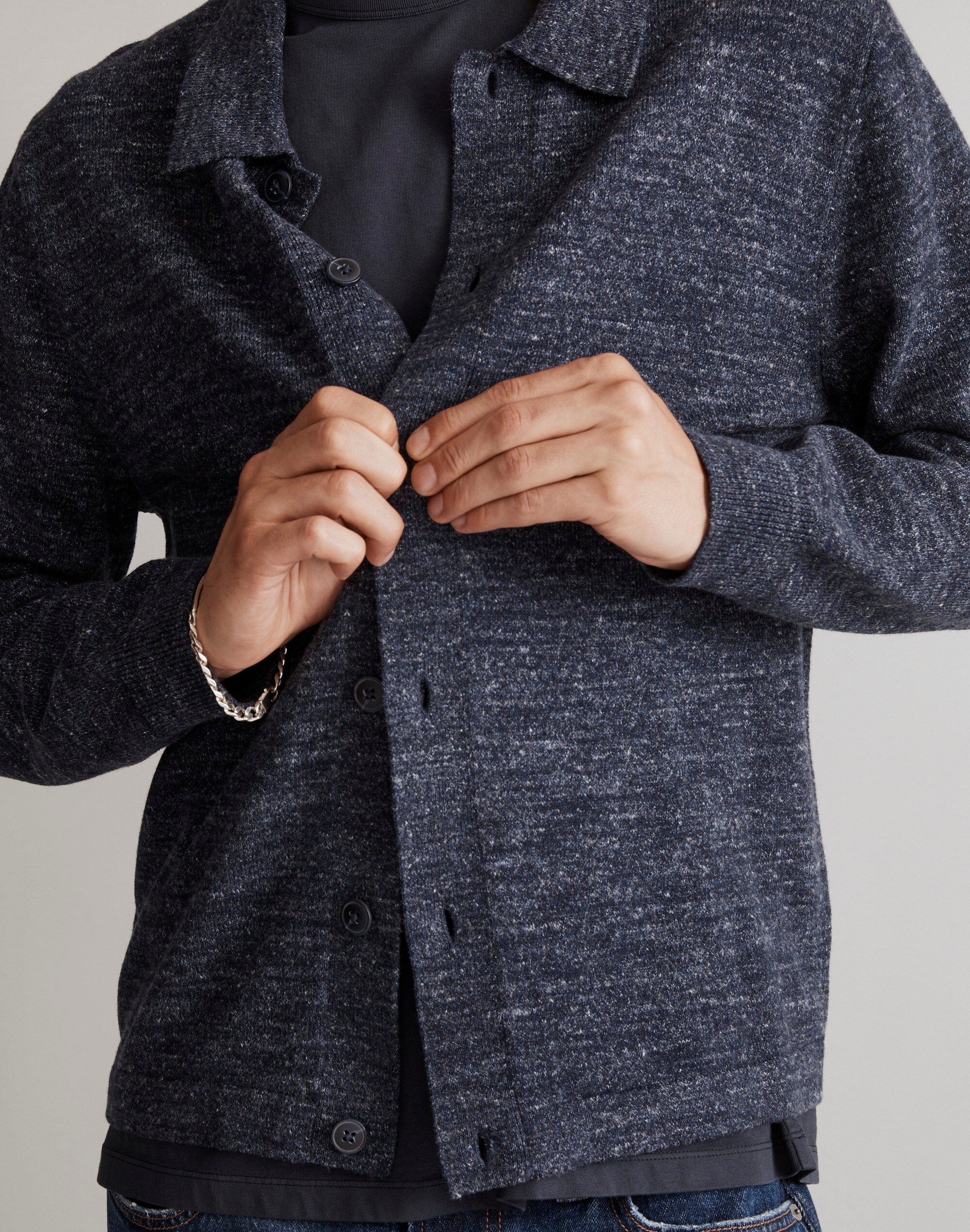 Button-Front Sweater-Jacket