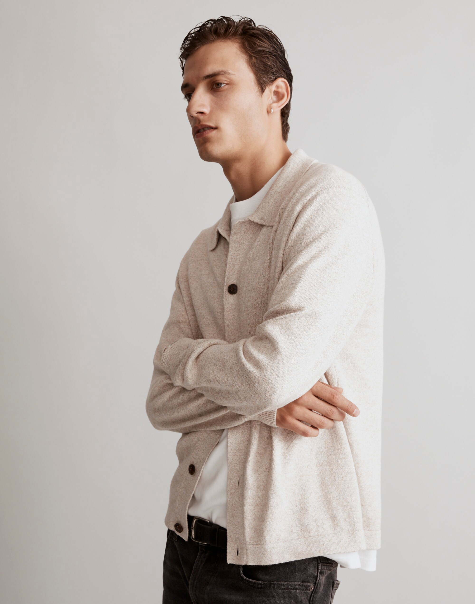 Button-Front Sweater-Jacket