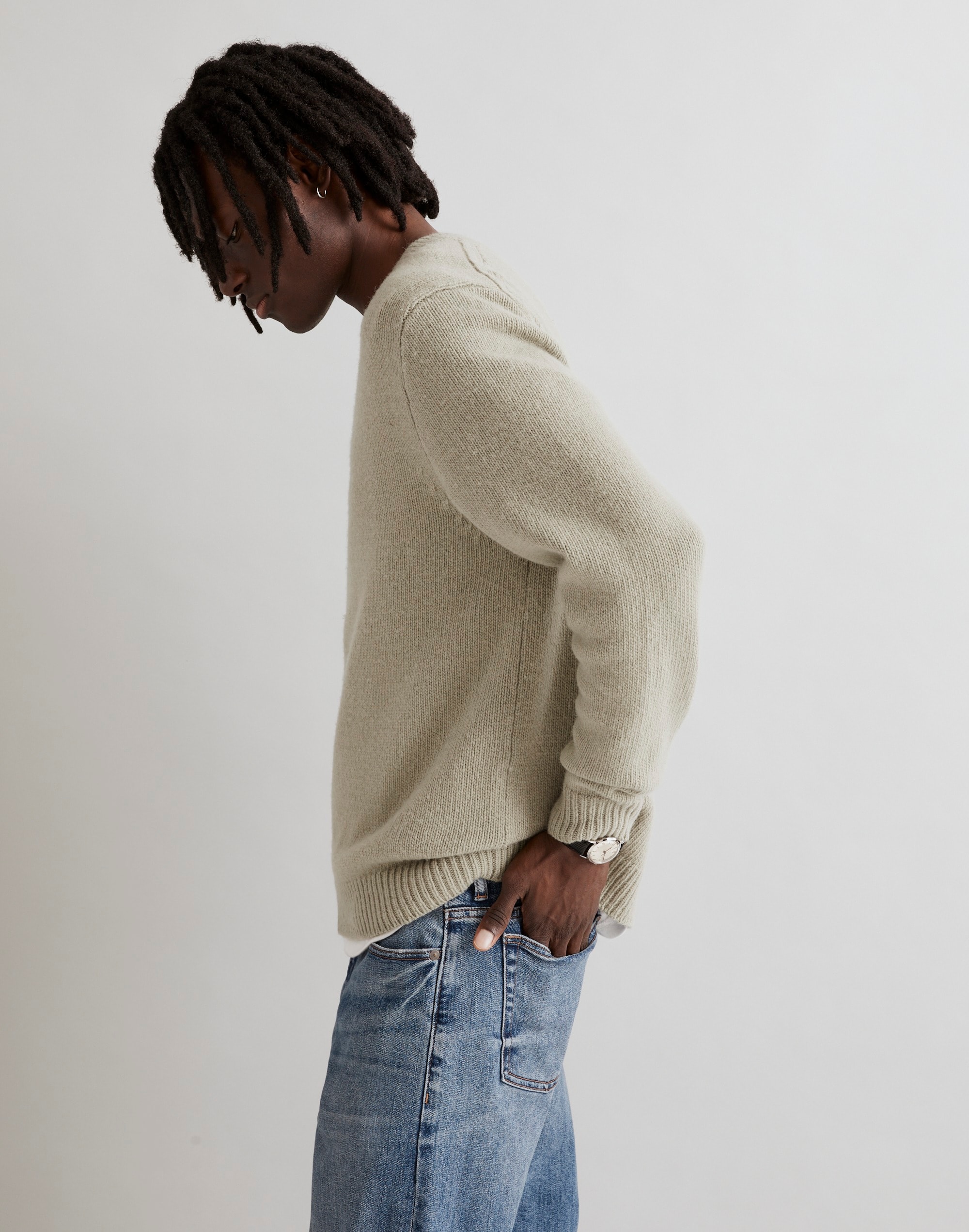 Wool-Blend V-Neck Sweater