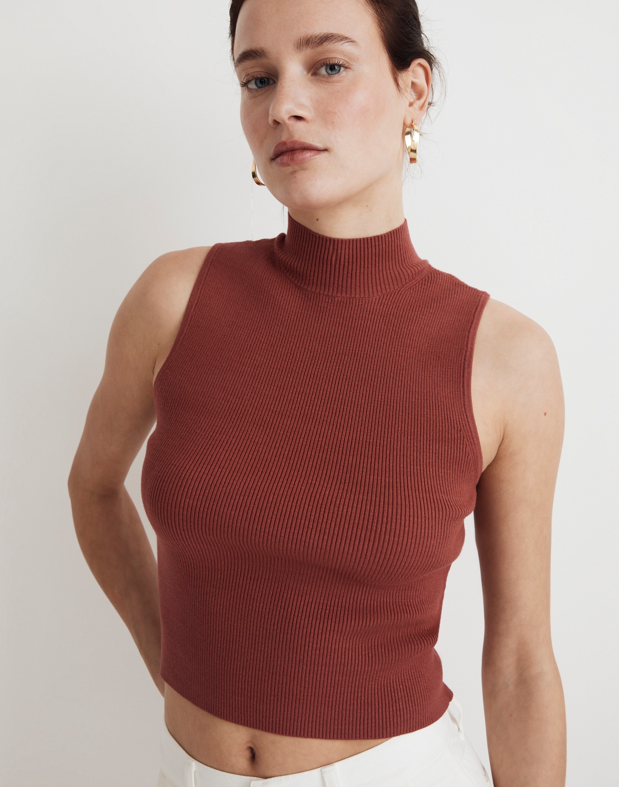 The Signature Knit  Mockneck Sweater Tank