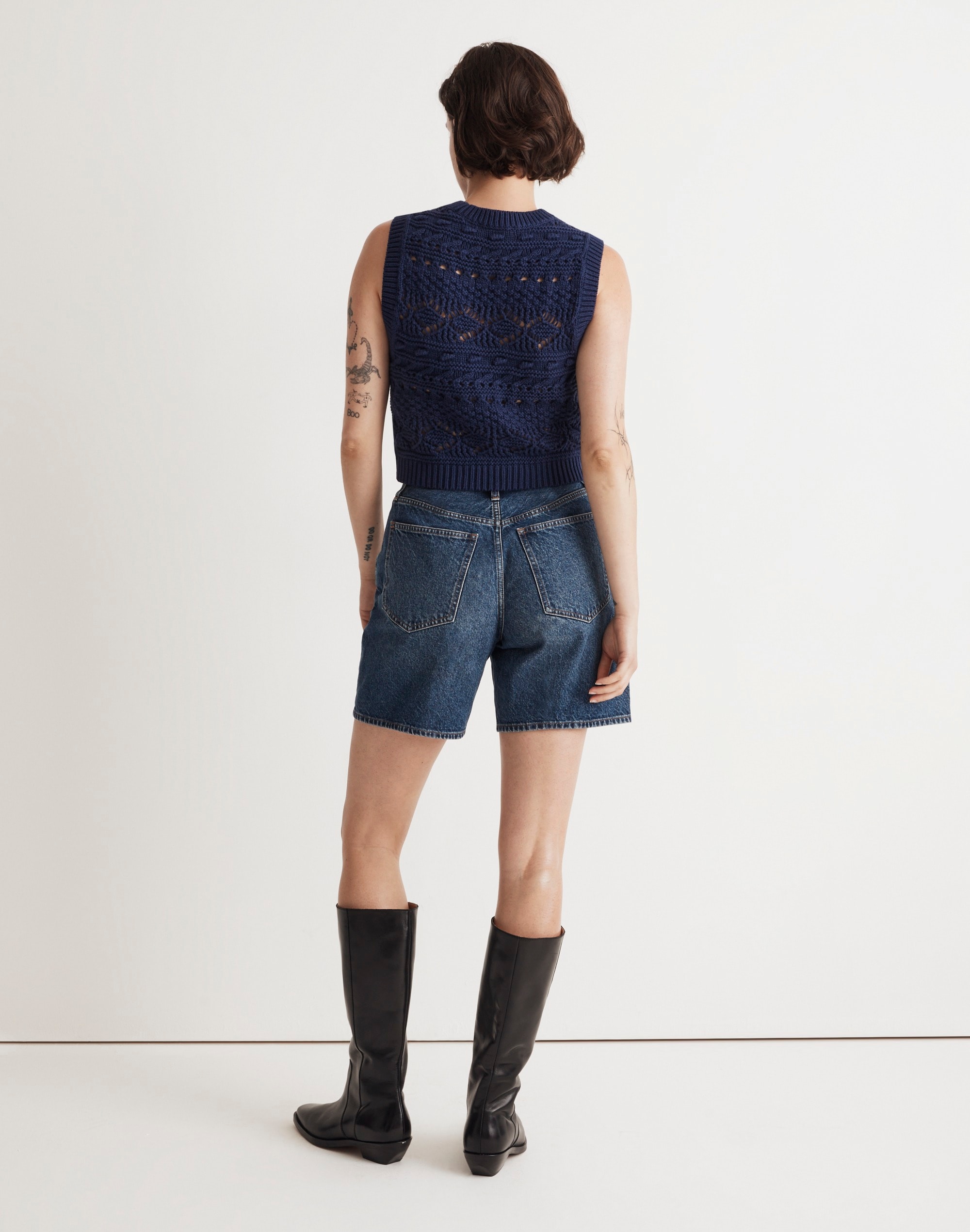 Crochet-Knit Sweater Vest