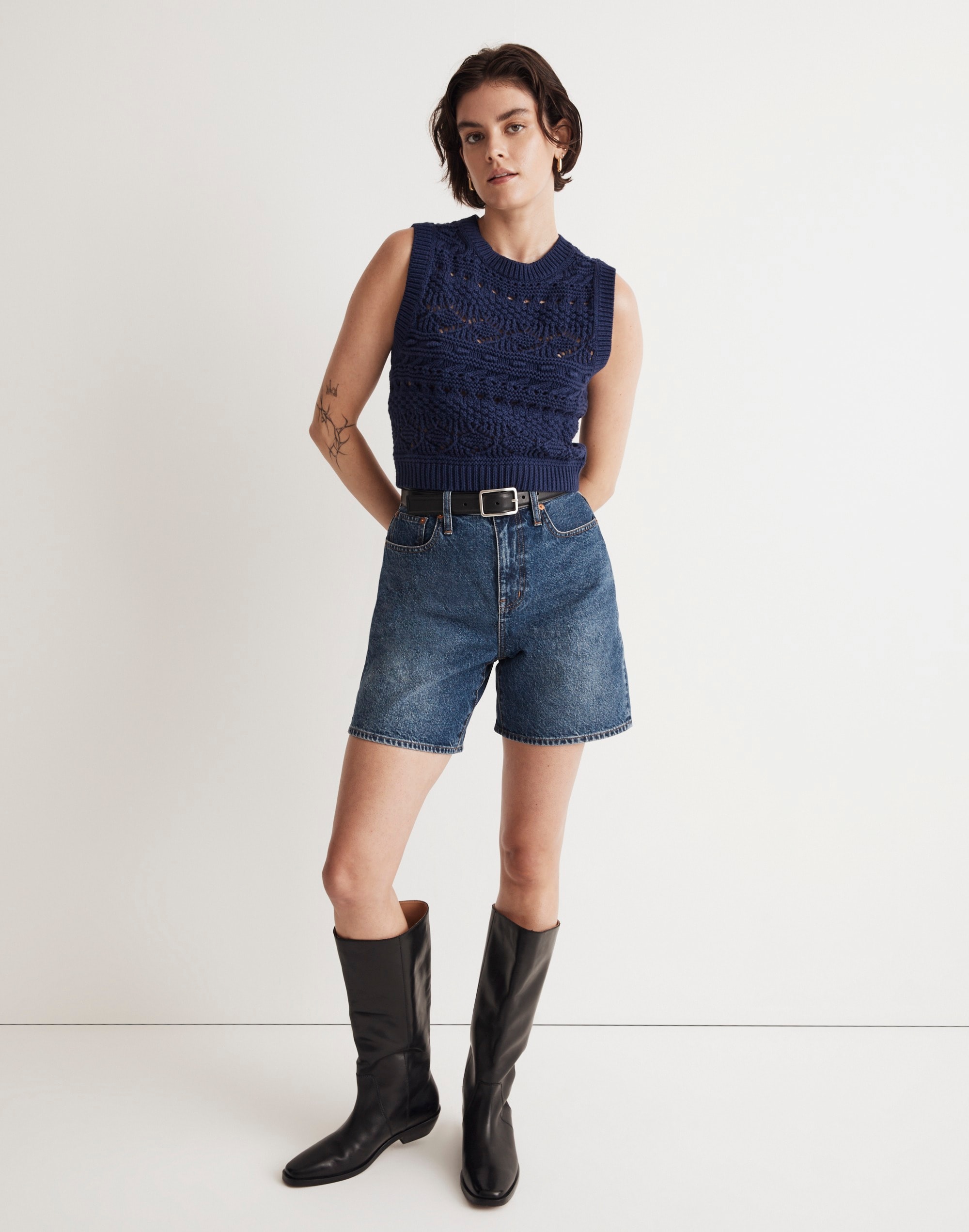 Crochet-Knit Sweater Vest