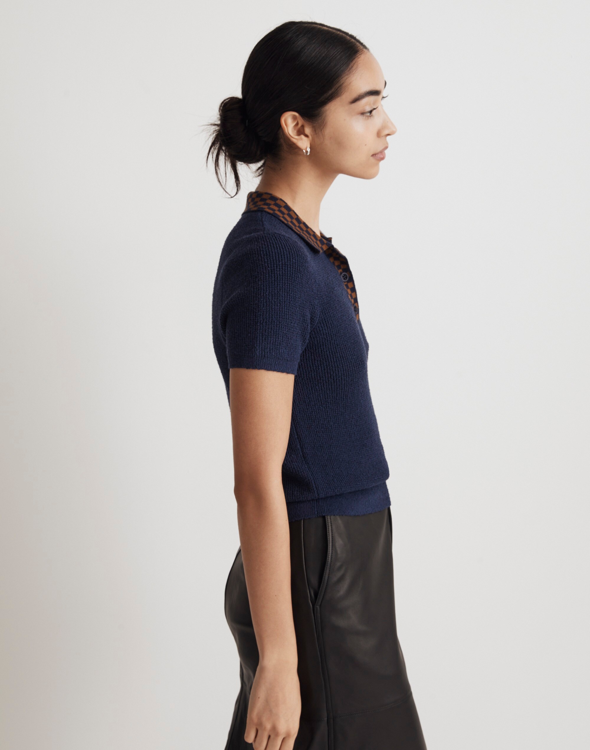 Boucl&eacute; Sweater Polo Tee