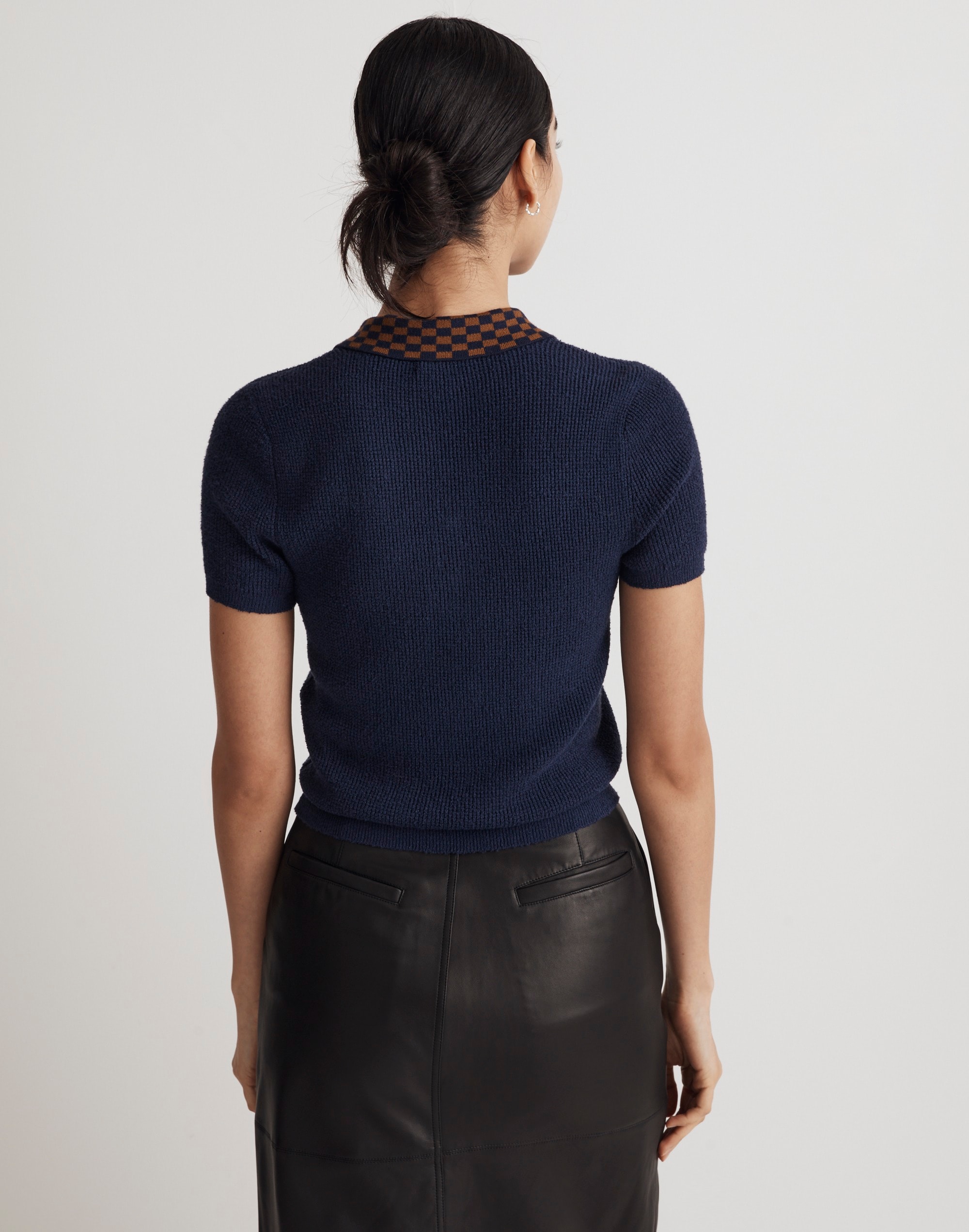 Boucl&eacute; Sweater Polo Tee