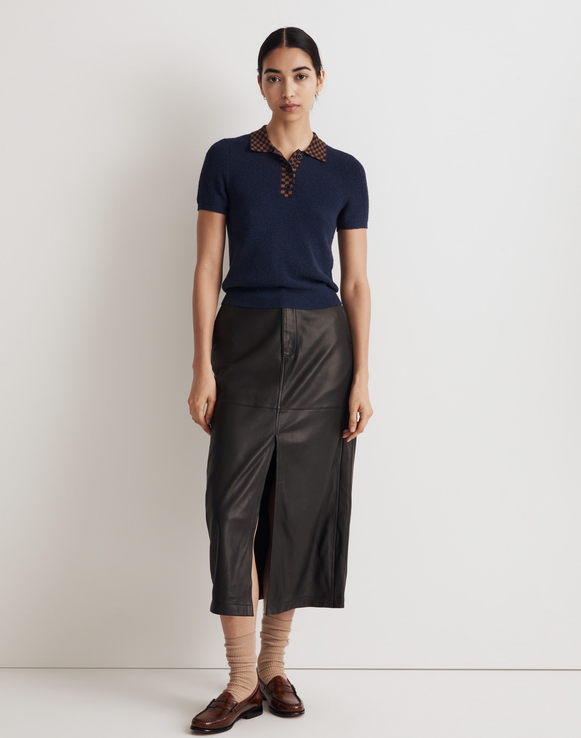 Boucl&eacute; Sweater Polo Tee