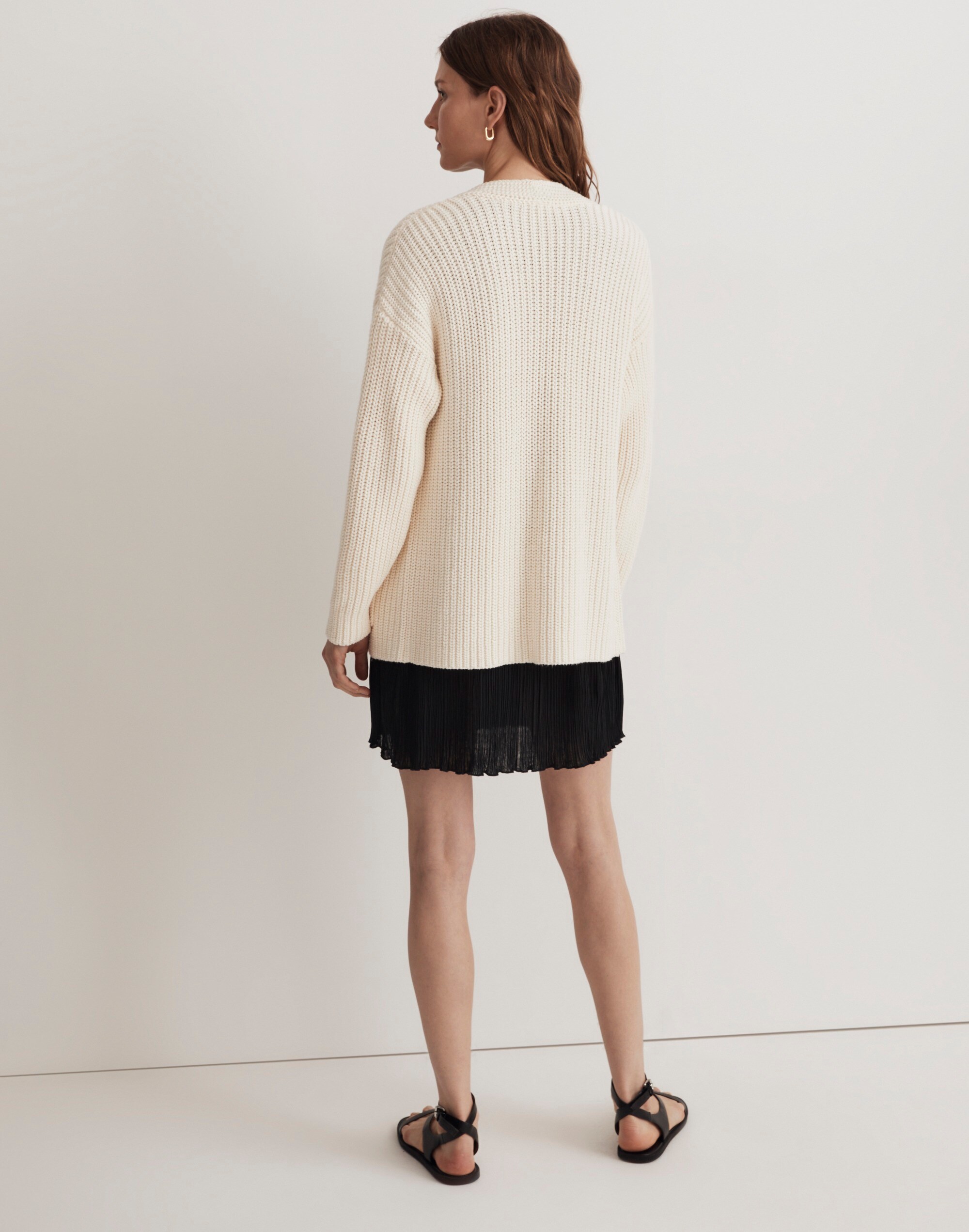 Textural-Stitch V-Neck Cardigan Sweater | Madewell