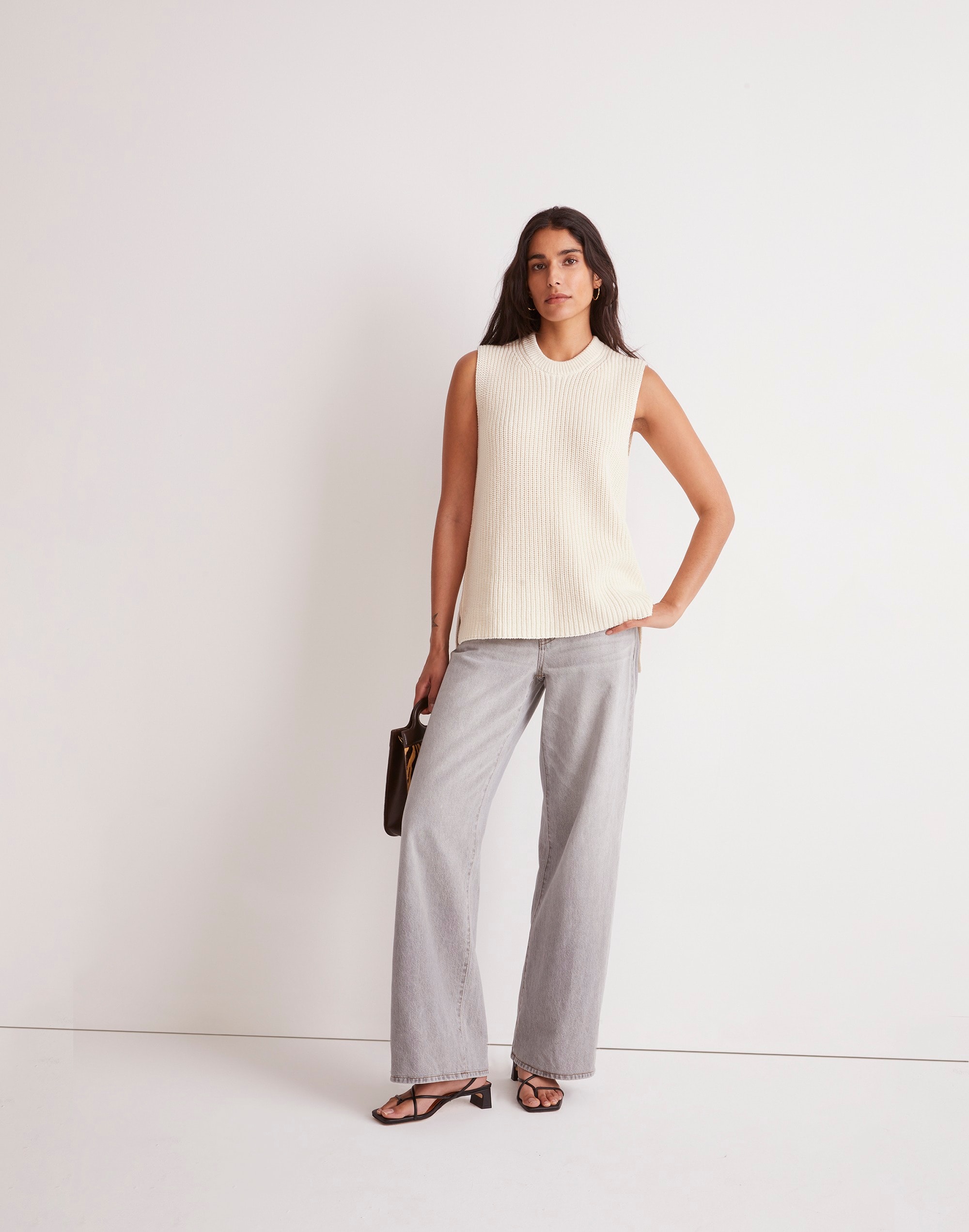 Ribbed Long Sweater Vest