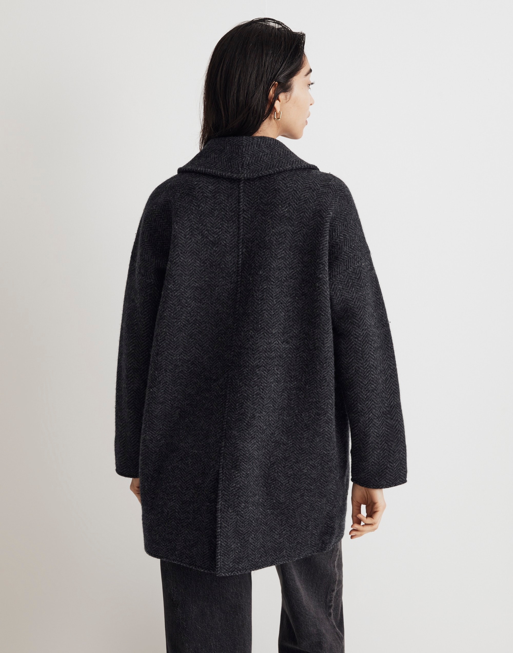 Herringbone Oversized Sweater Blazer