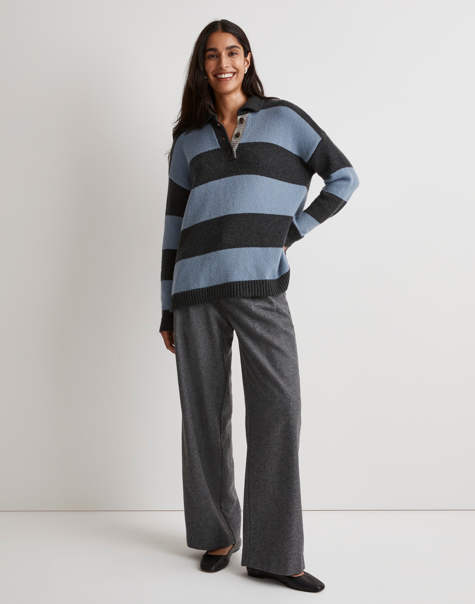 Rugby Stripe Polo Sweater