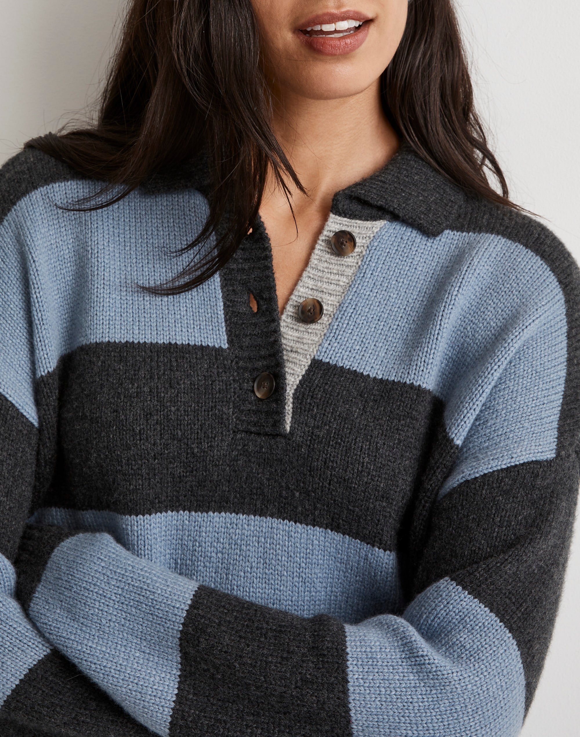 Rugby Stripe Polo Sweater