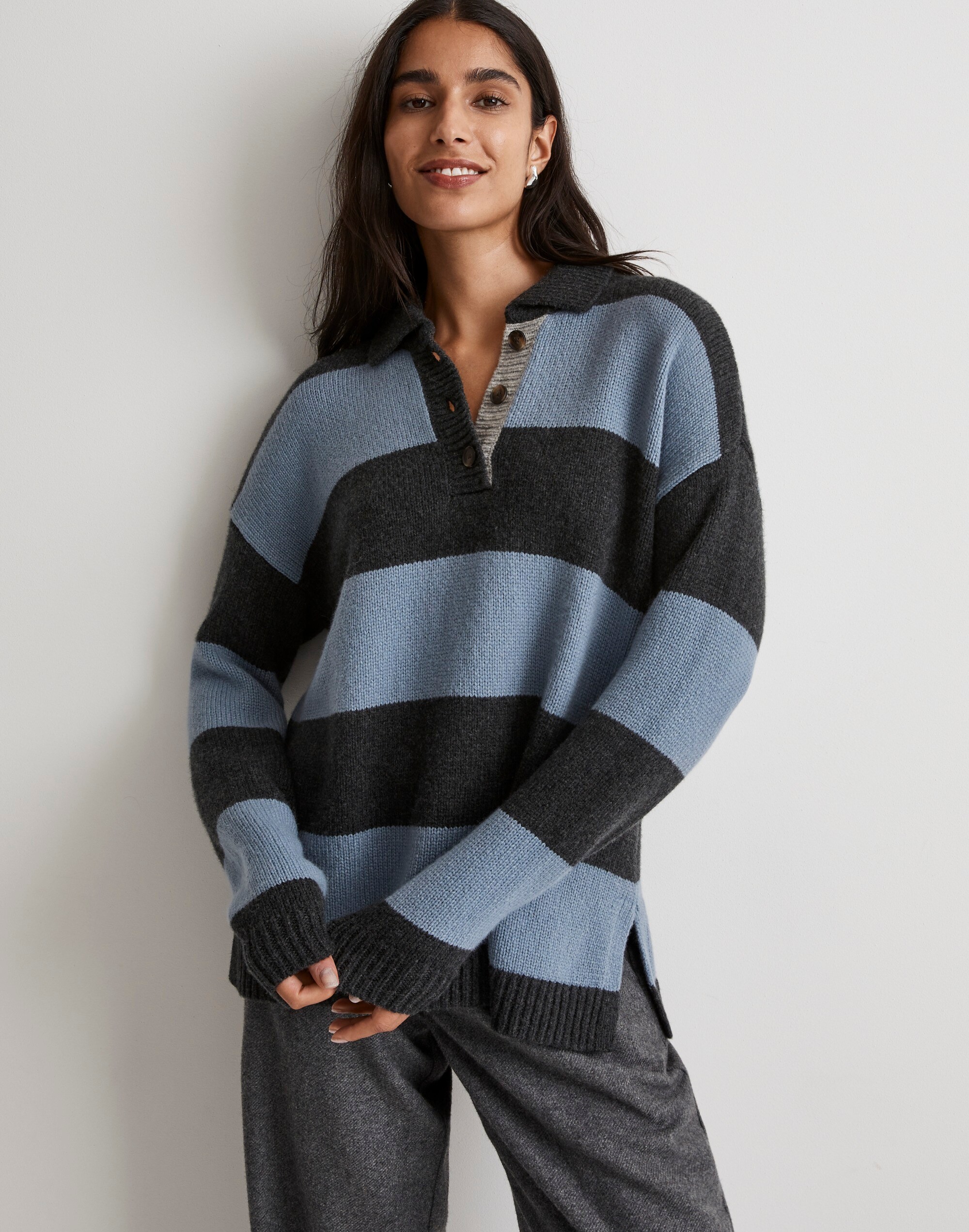 Rugby Stripe Polo Sweater
