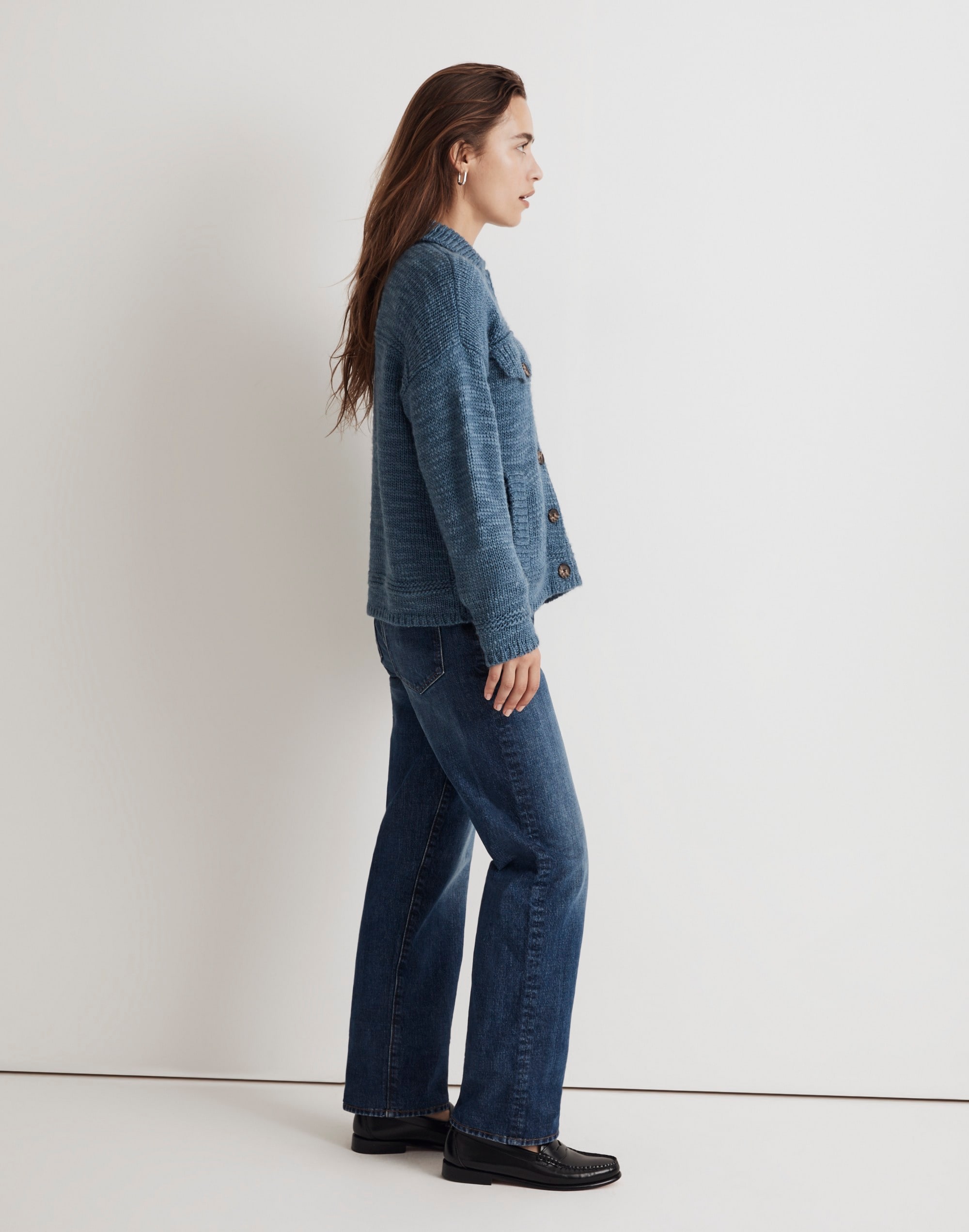 Textured Sweater Trucker Jacket