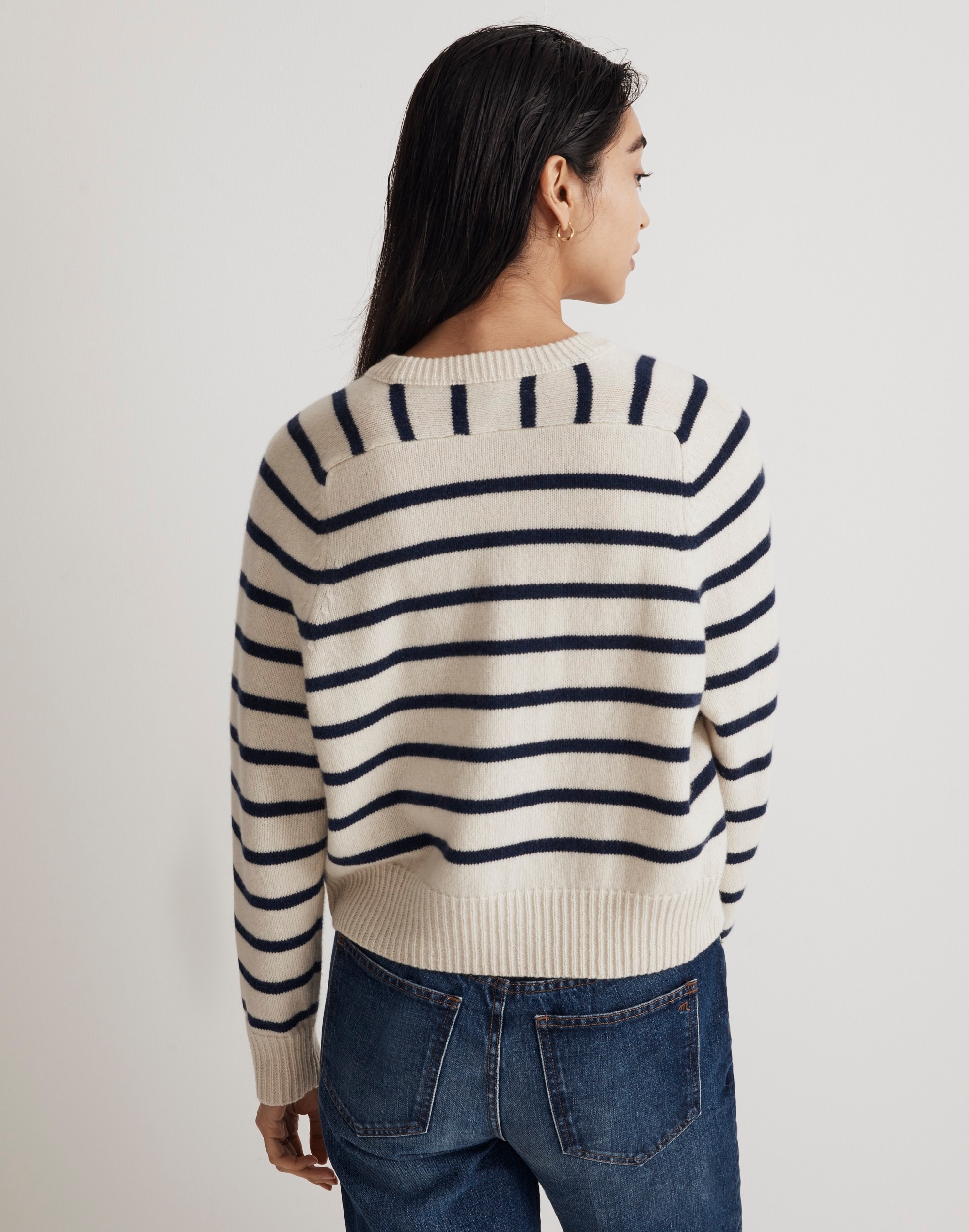 (Re)sourced Cashmere Crewneck Sweater in Stripe
