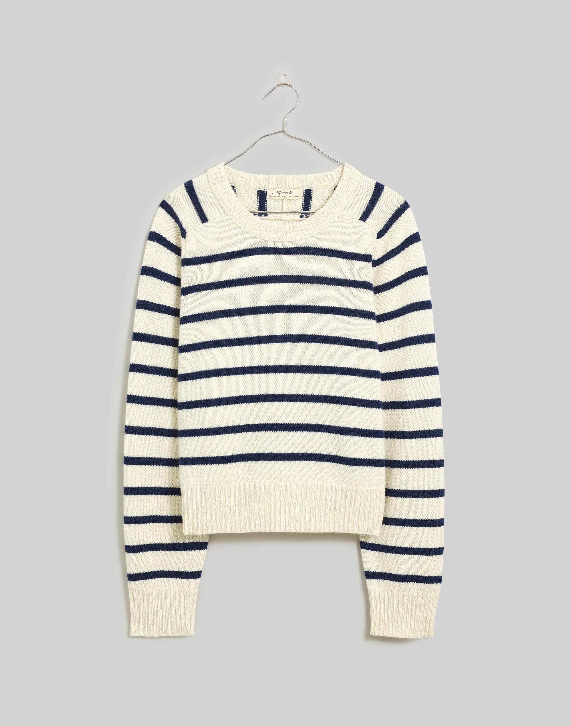 (Re)sourced Cashmere Crewneck Sweater in Stripe
