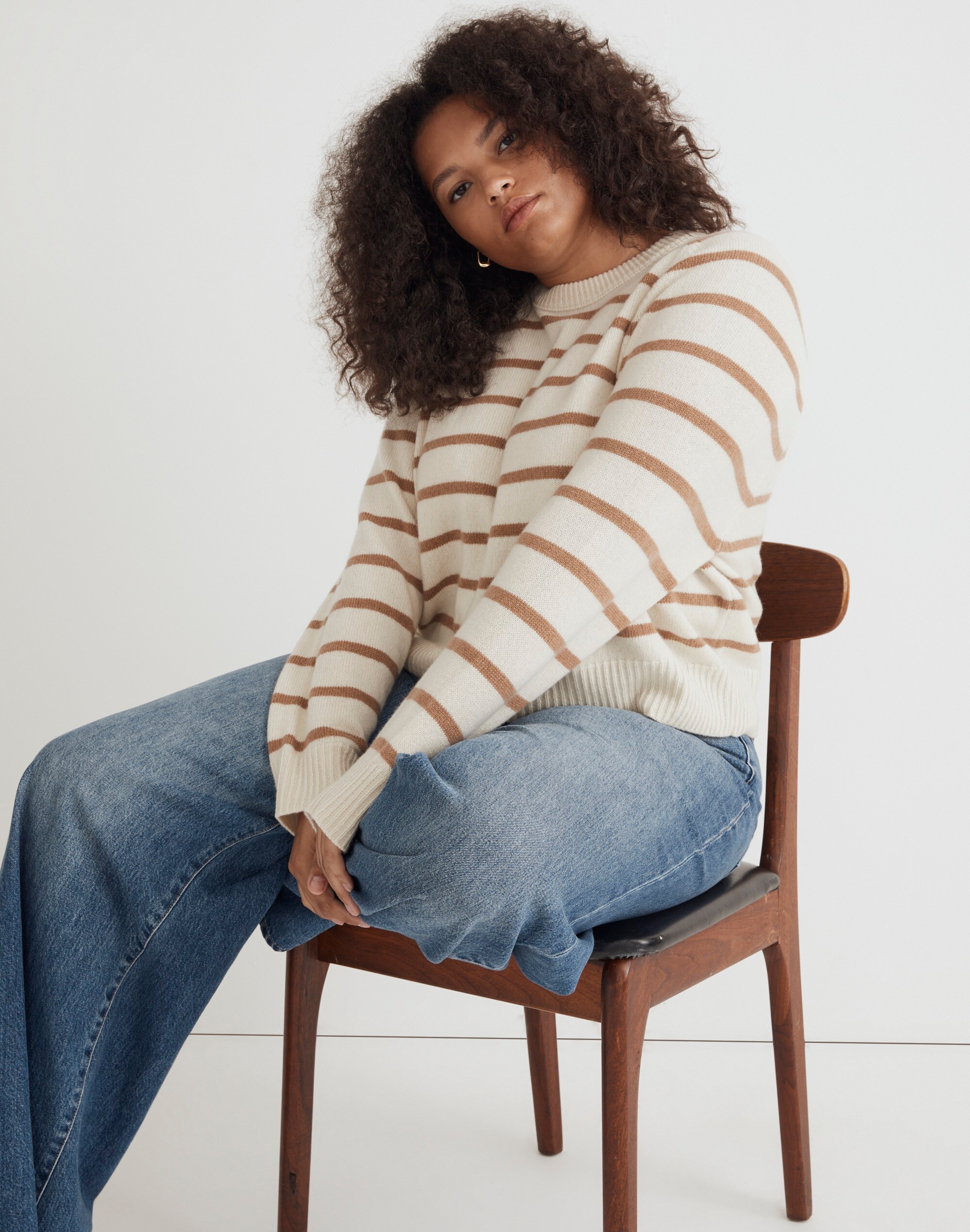 (Re)sourced Cashmere Crewneck Sweater in Stripe