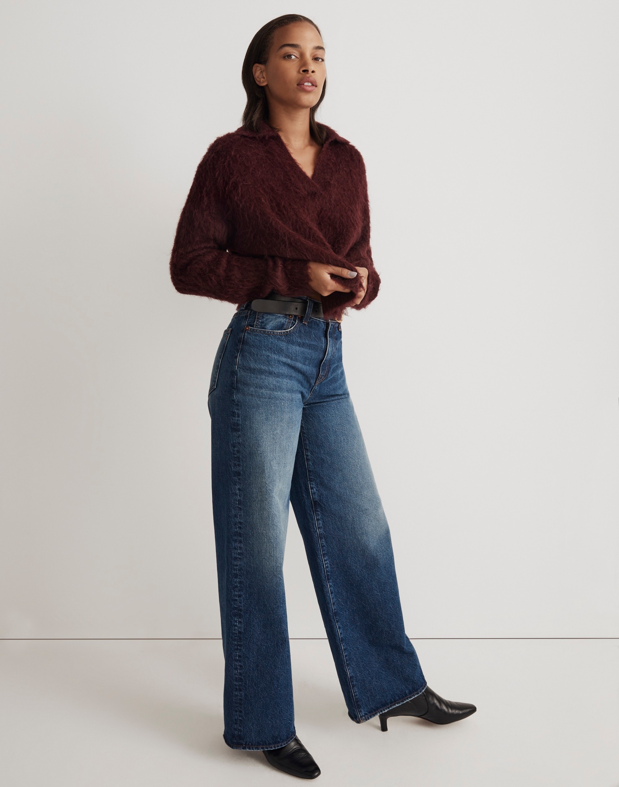 Brushed Polo Sweater