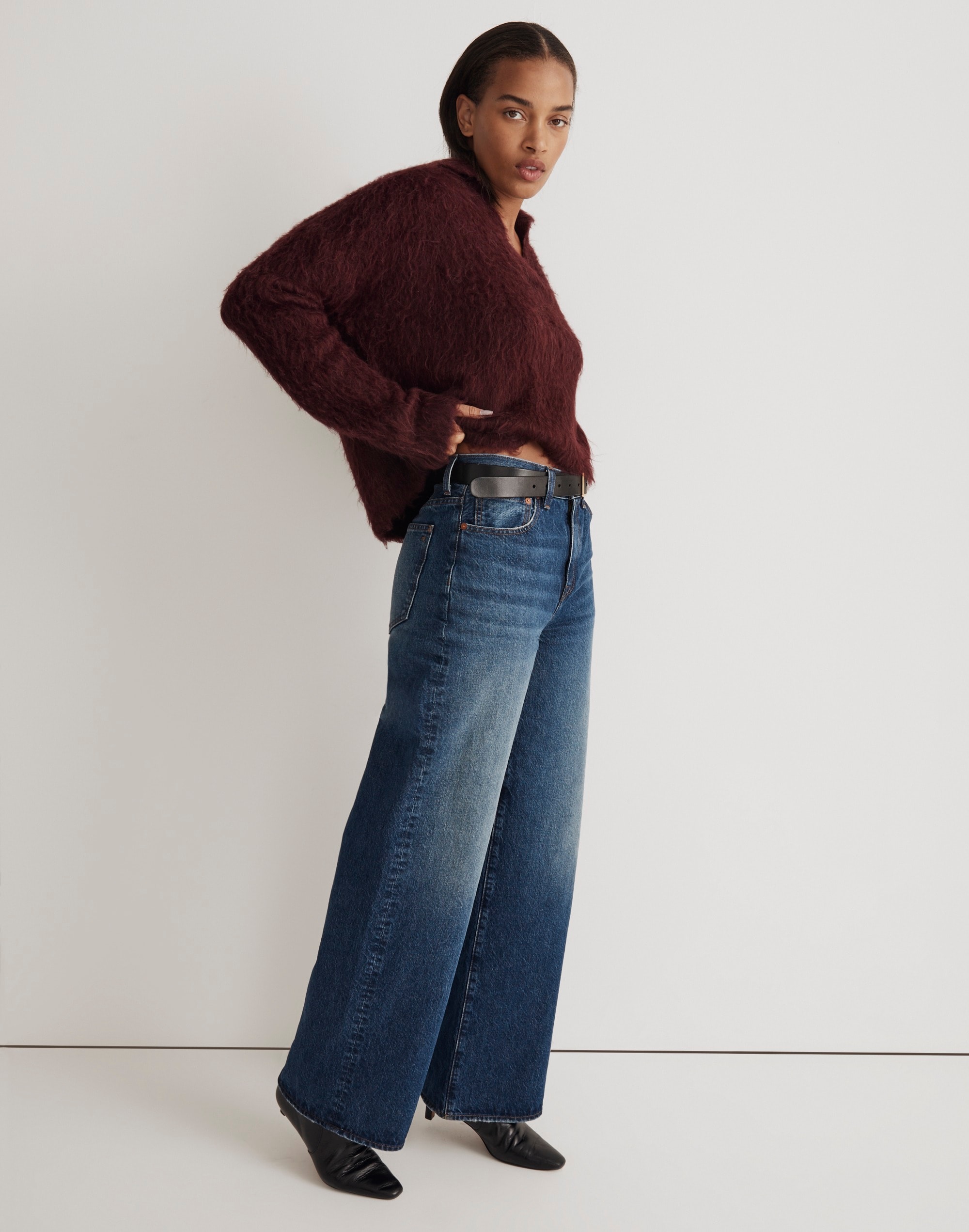 Brushed Polo Sweater