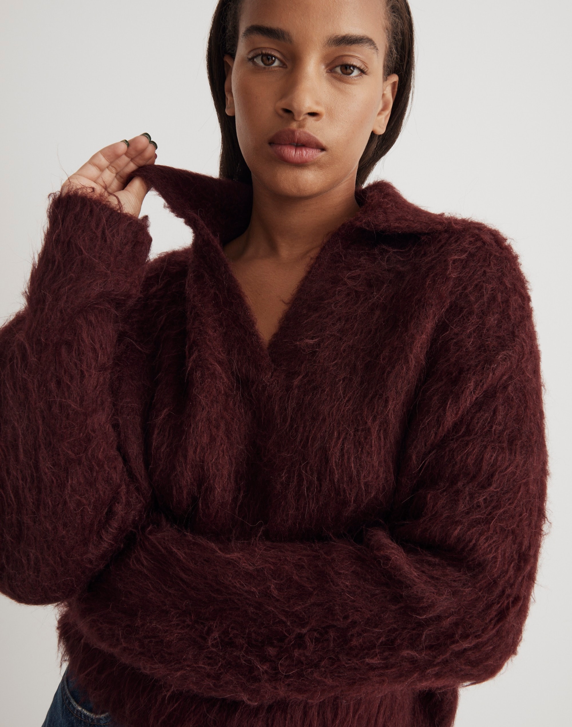 Brushed Polo Sweater