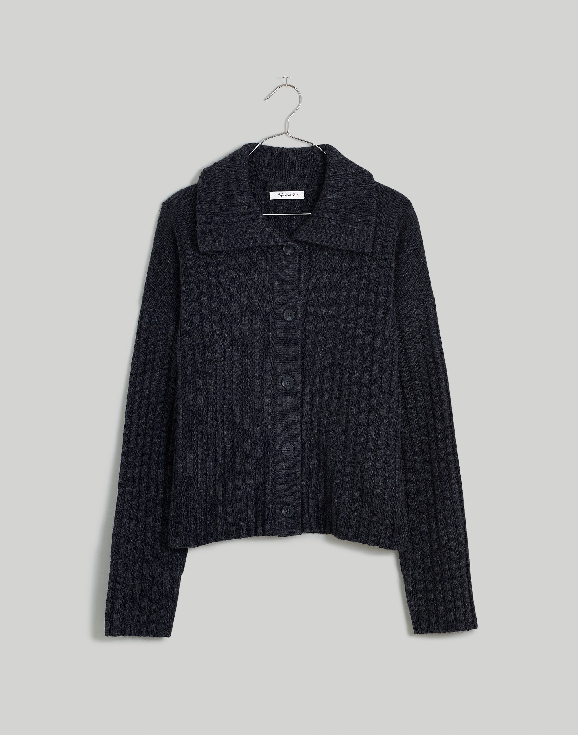 Oversize-Collar Cardigan Sweater