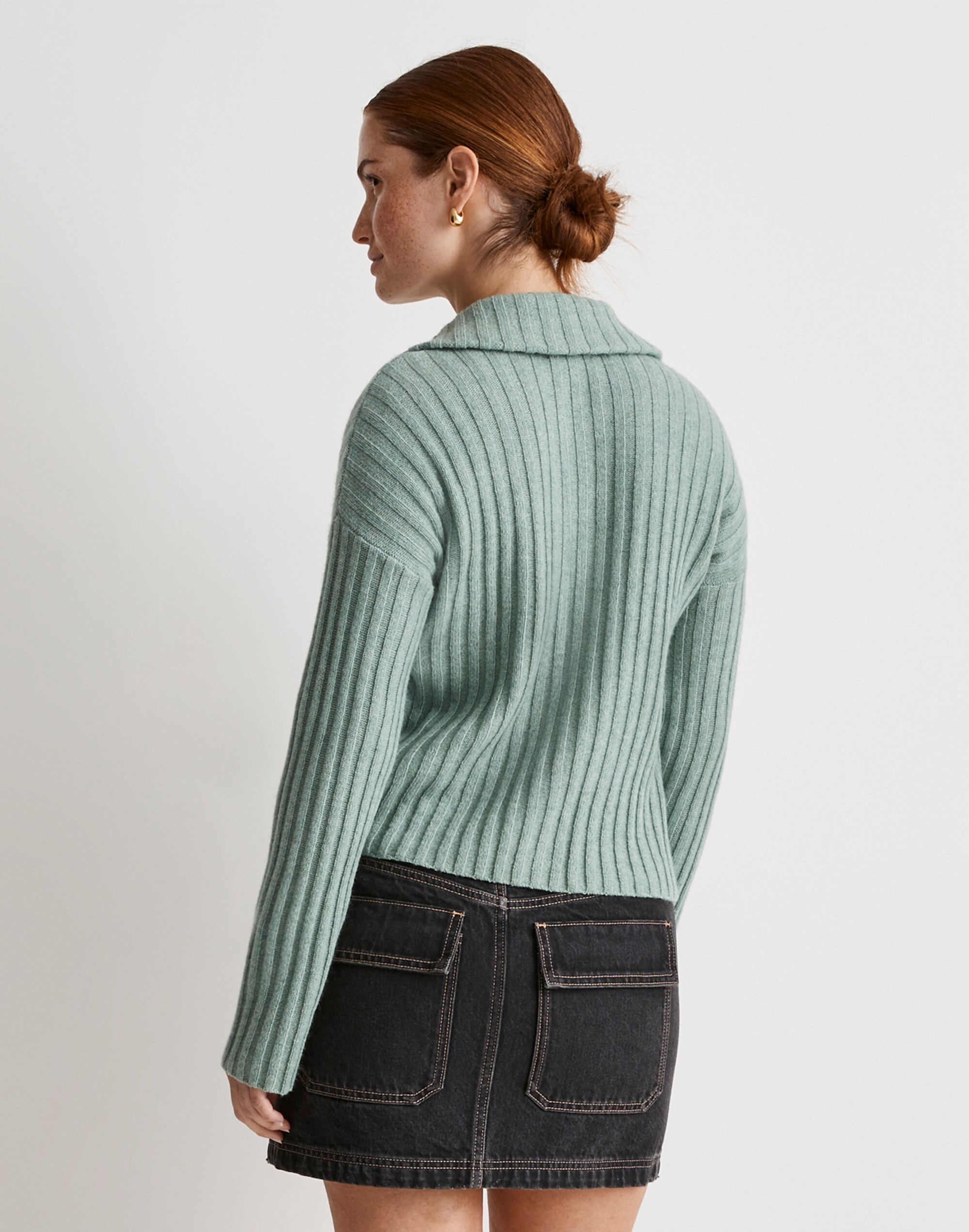 Oversize-Collar Cardigan Sweater