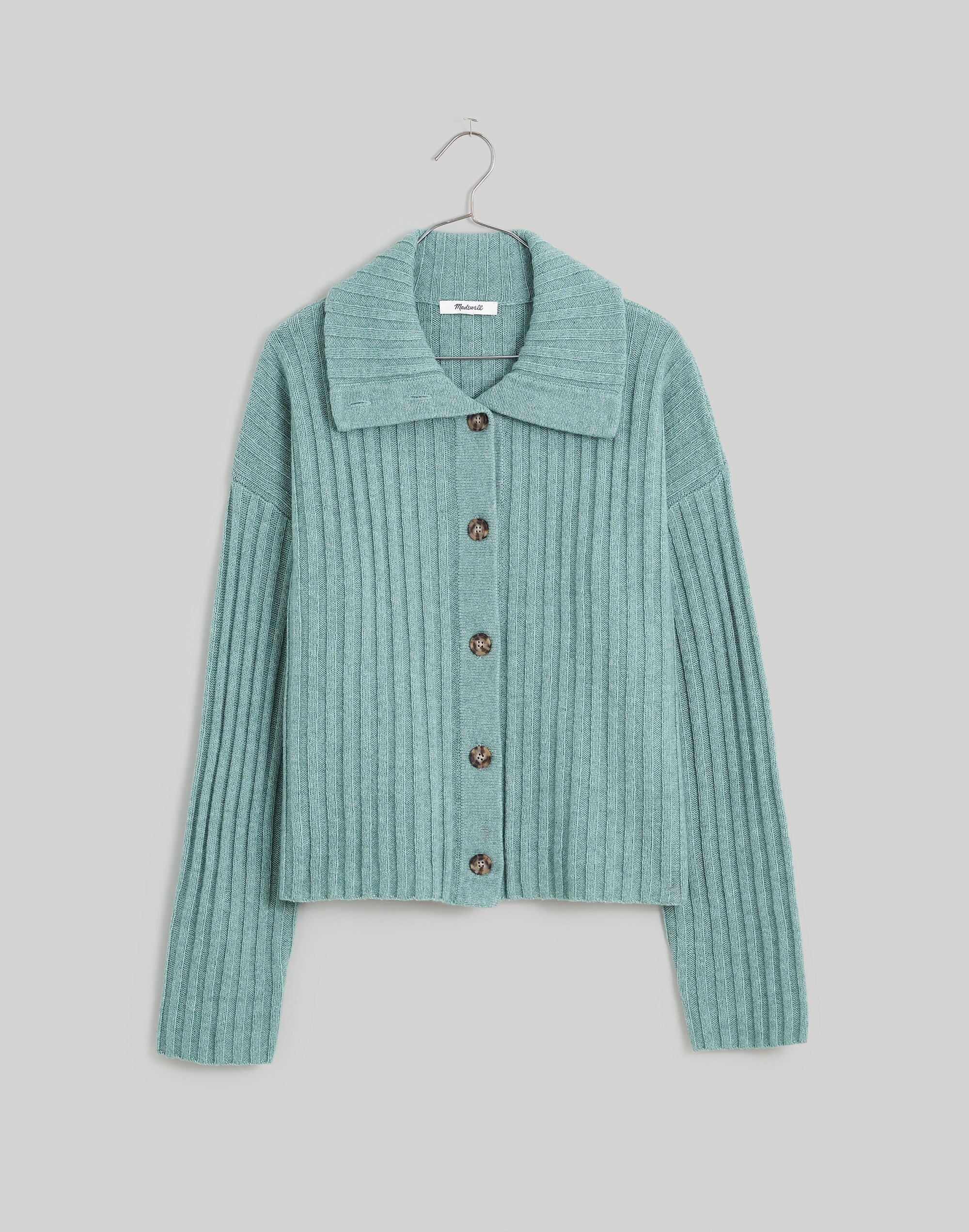 Oversize-Collar Cardigan Sweater