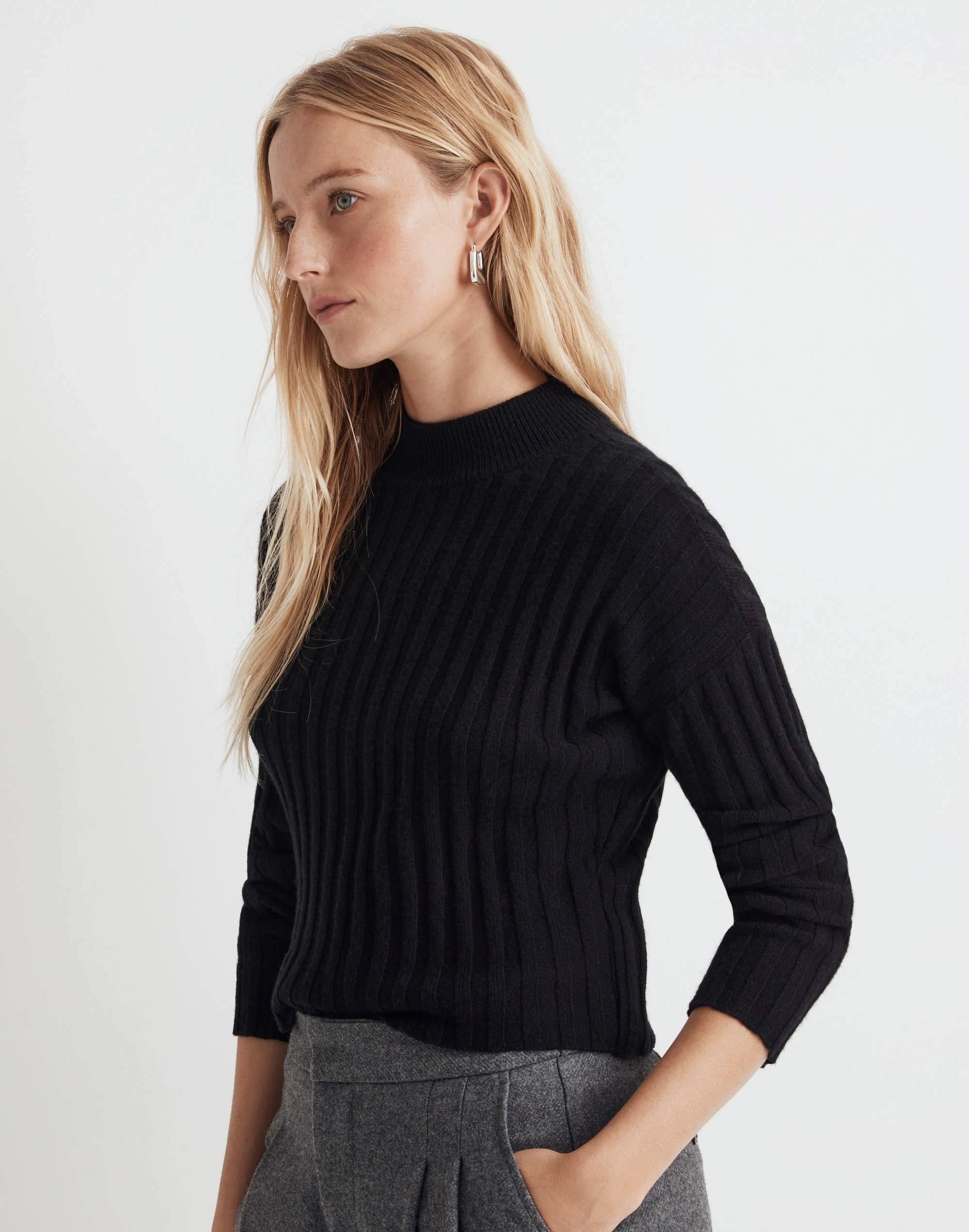Mockneck Crop Sweater