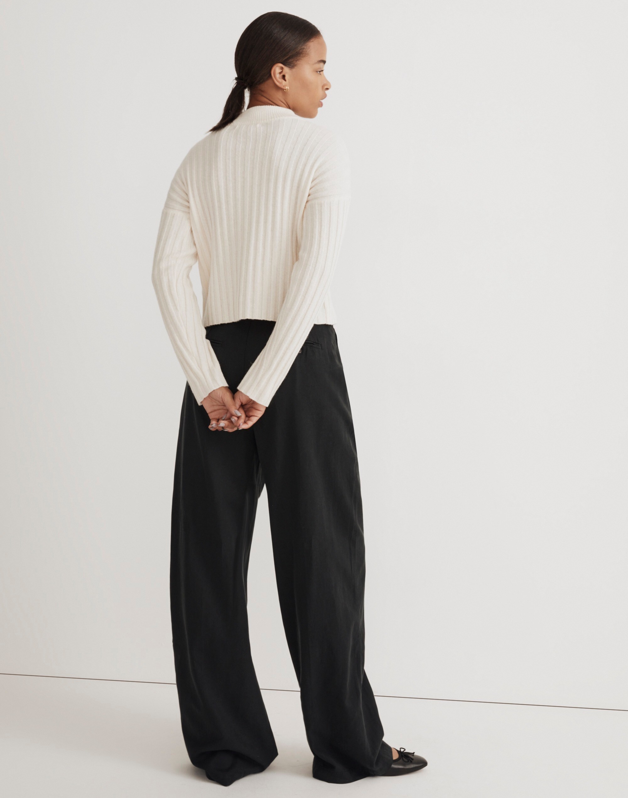 Mockneck Crop Sweater