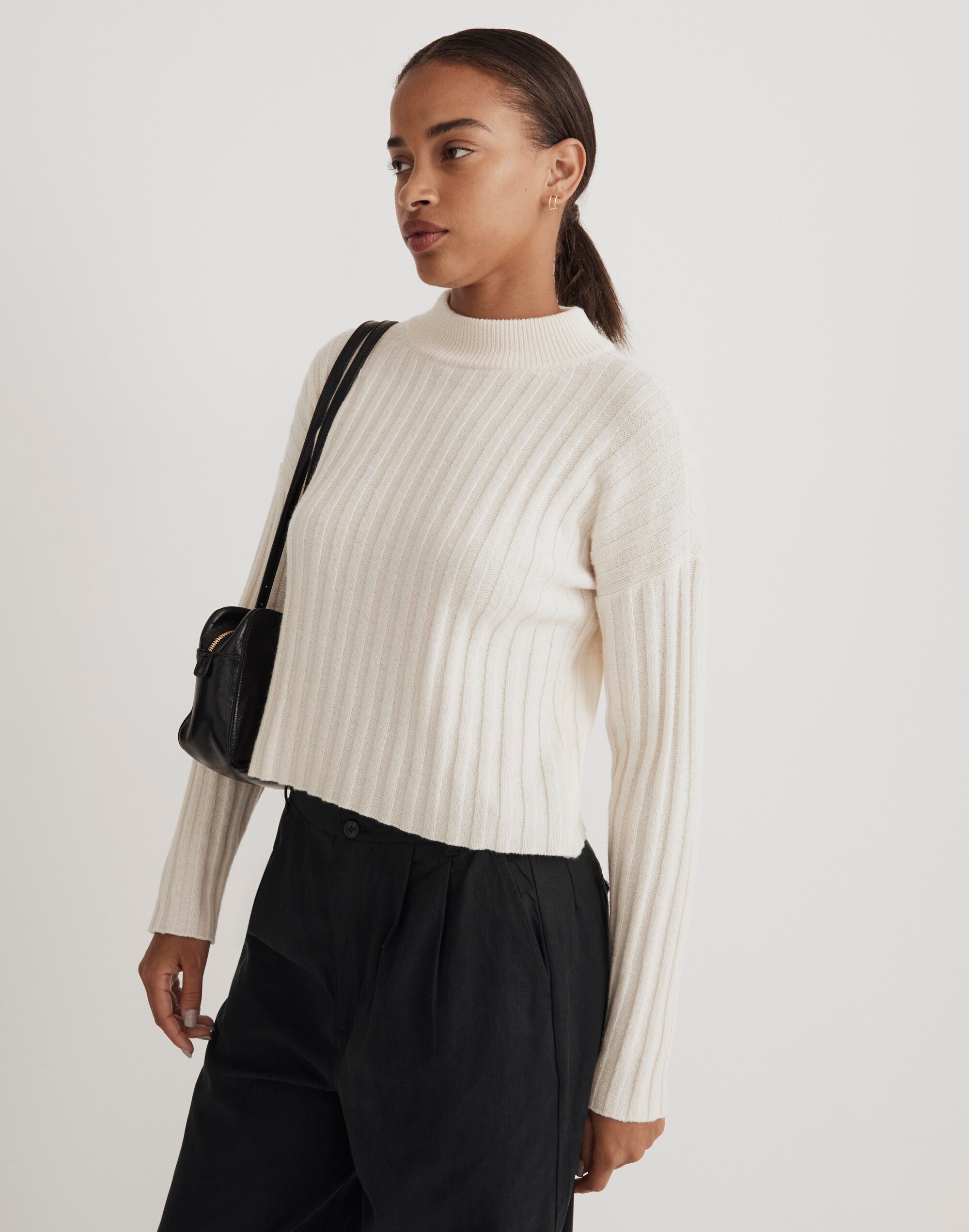 Mockneck Crop Sweater