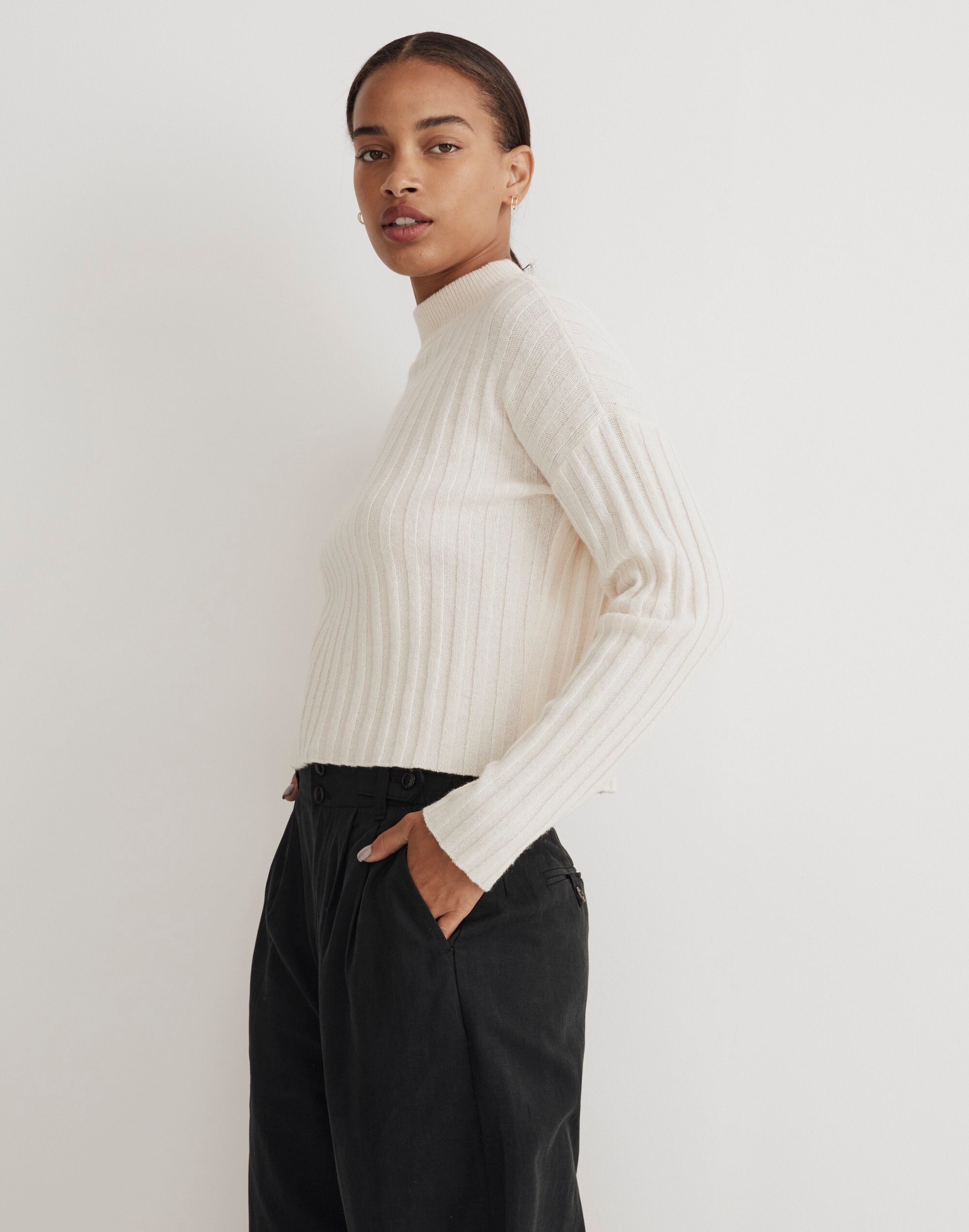 Mockneck Crop Sweater