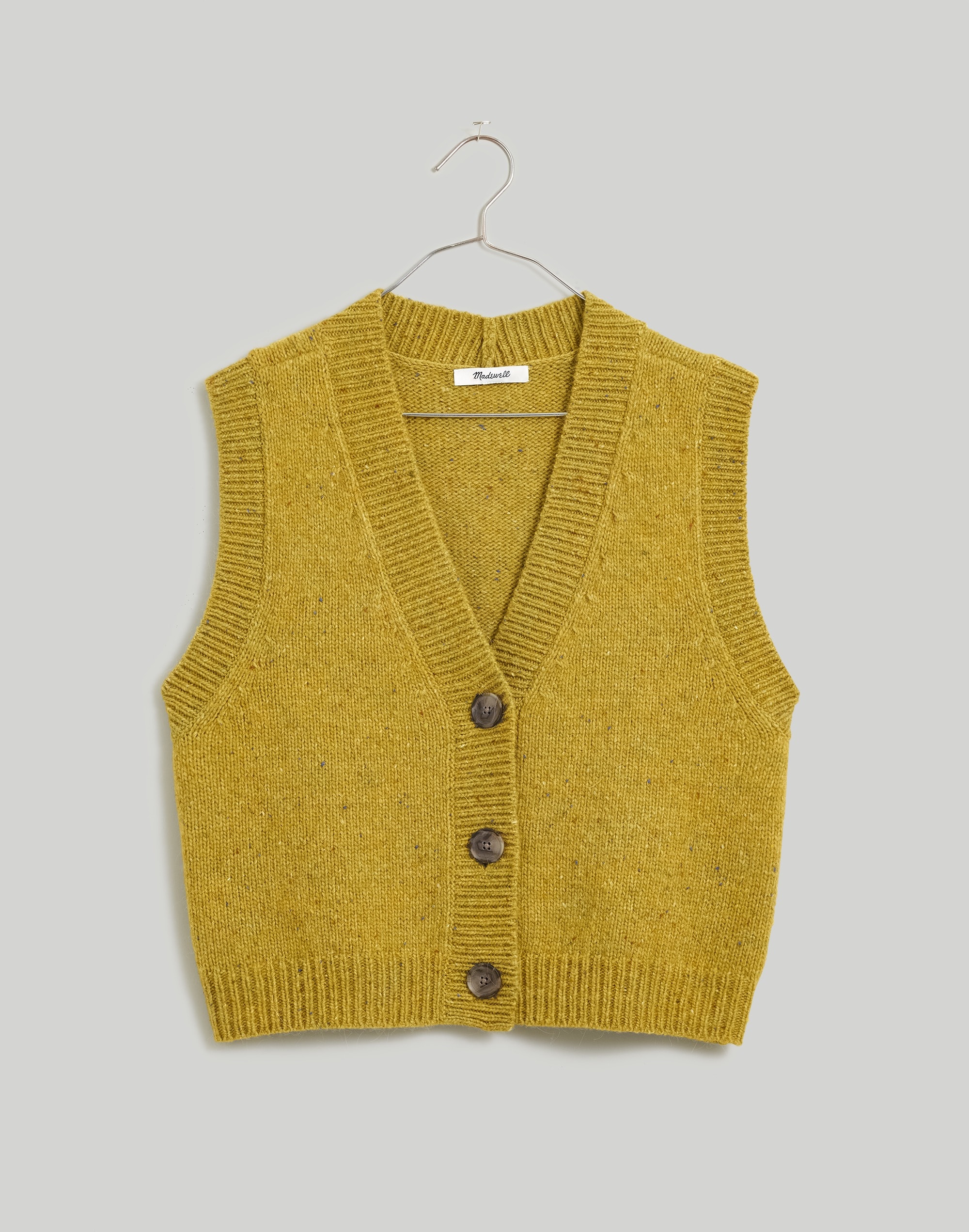 Donegal Button-Front Sweater Vest